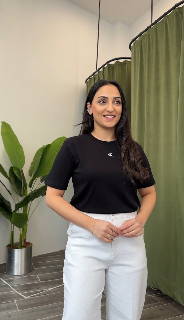 Siyah Ck Pamuklu Basic Tişört