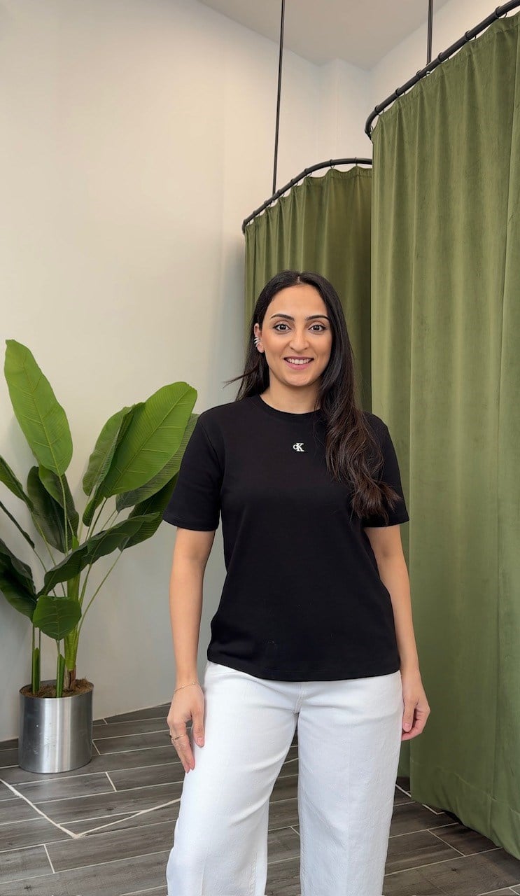 Siyah Ck Pamuklu Basic Tişört