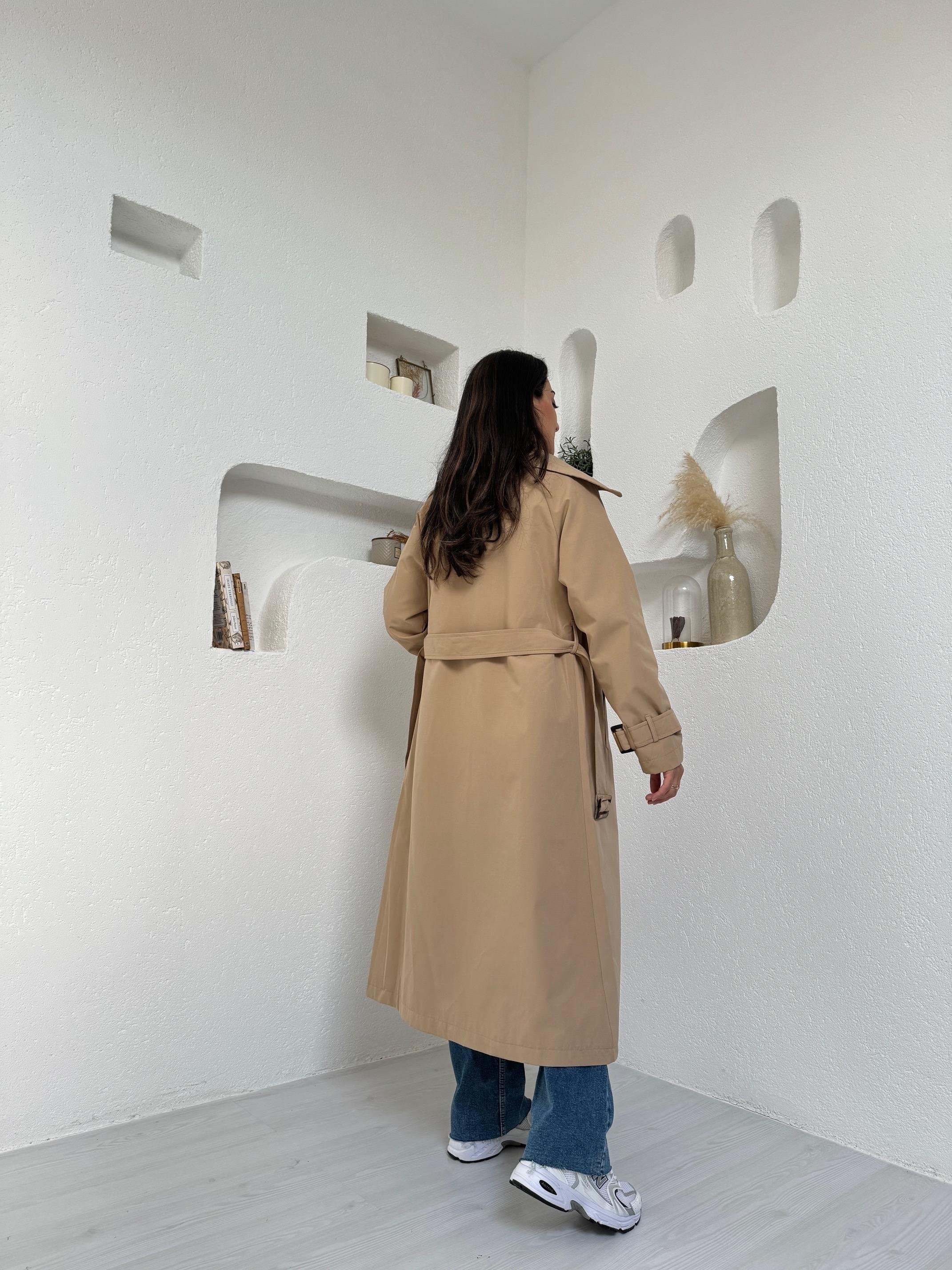 Sky Slim Camel Trençkot