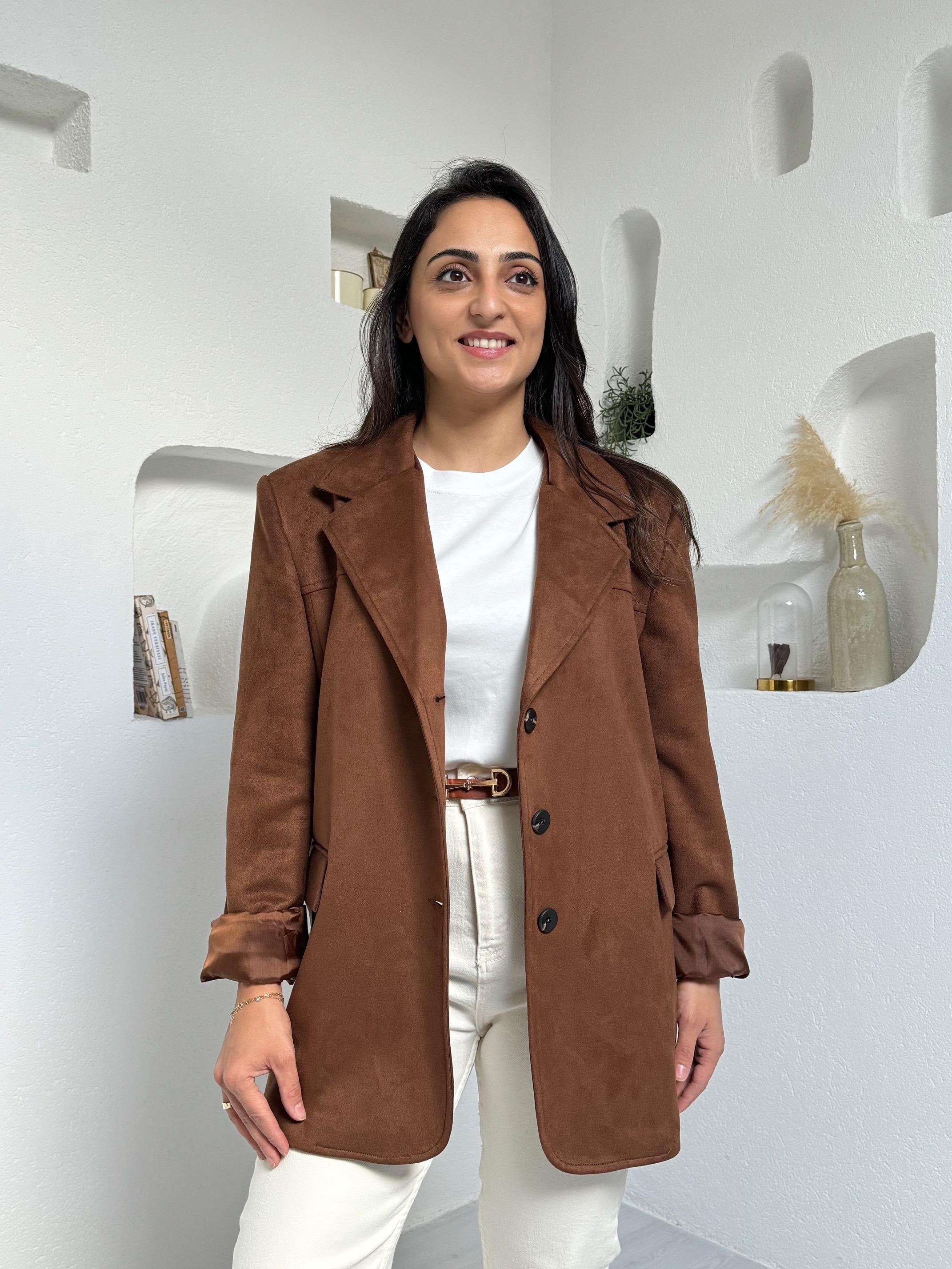 Taba Süet Blazer Ceket