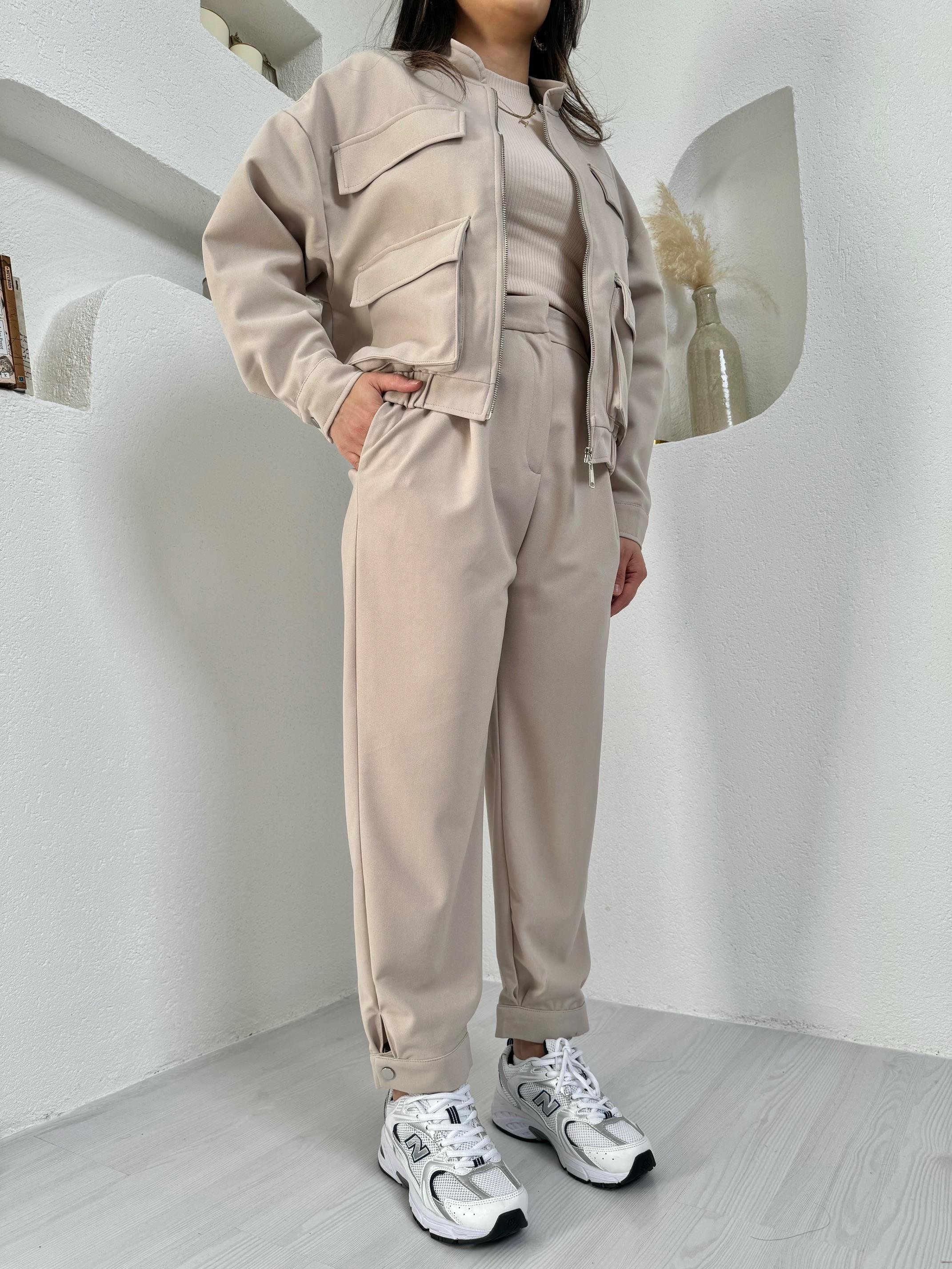 Zoi Bej Premium Bomber Takım
