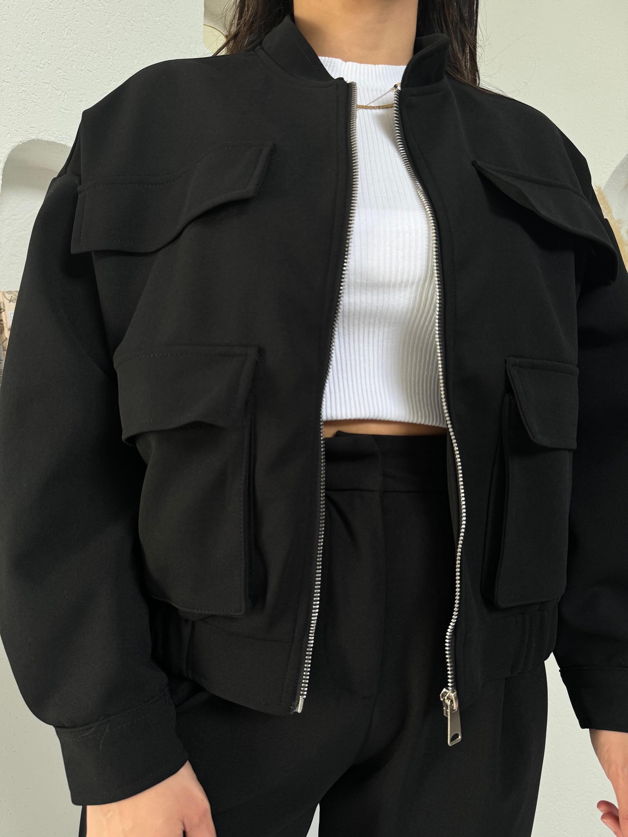 Zoi Siyah Premium Bomber Takım