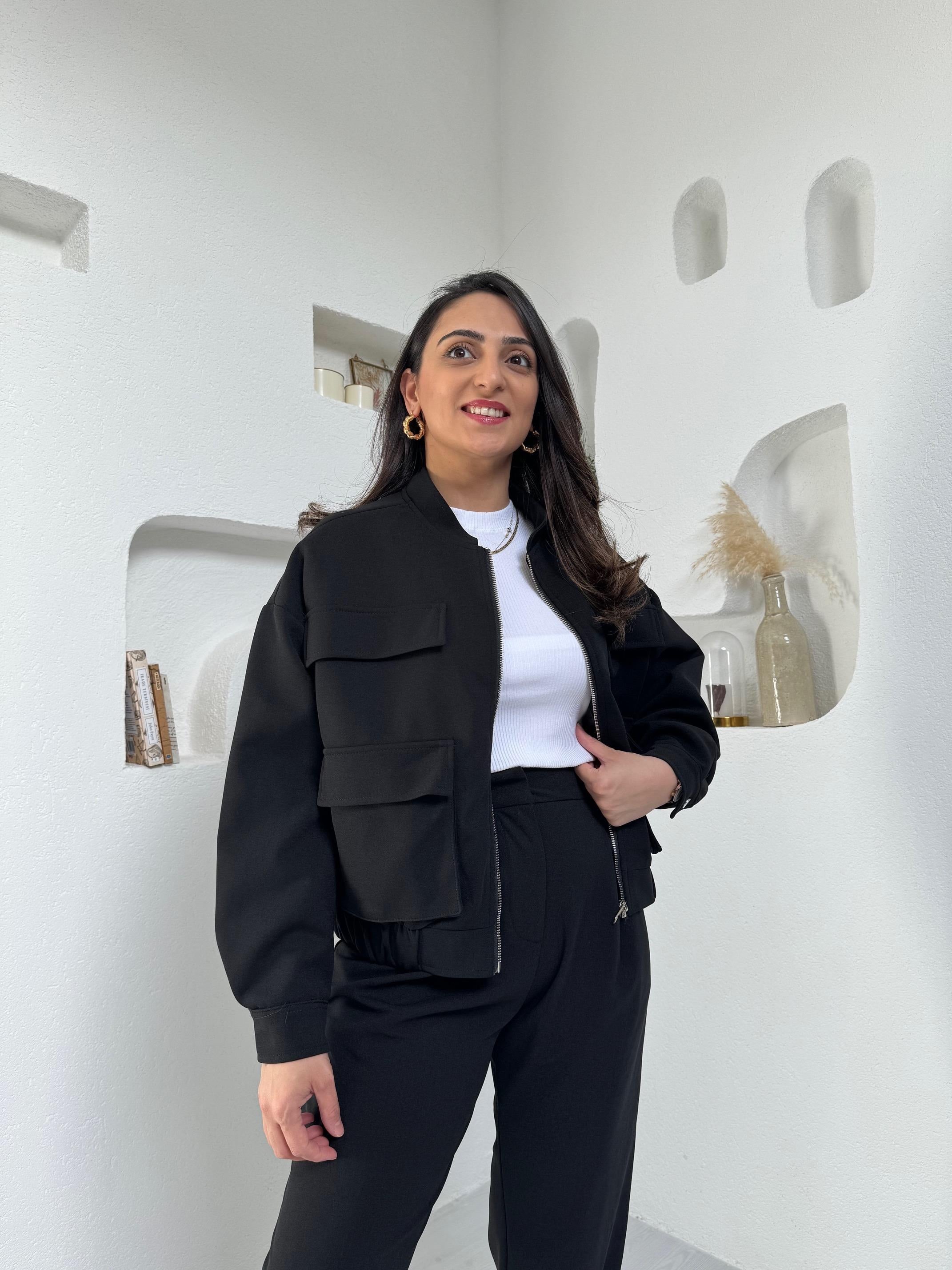 Zoi Siyah Premium Bomber Takım