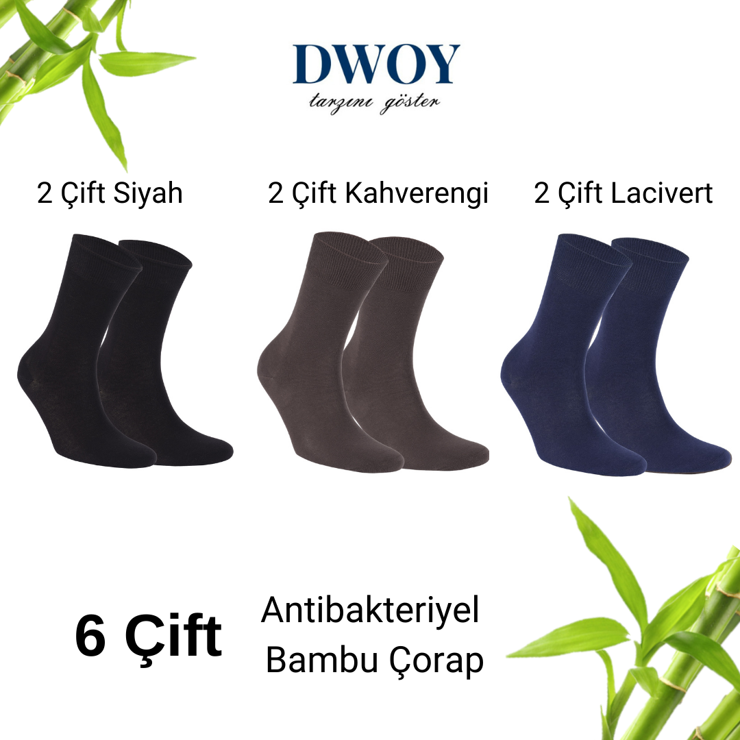 6 Çift Bambu Erkek Çorap