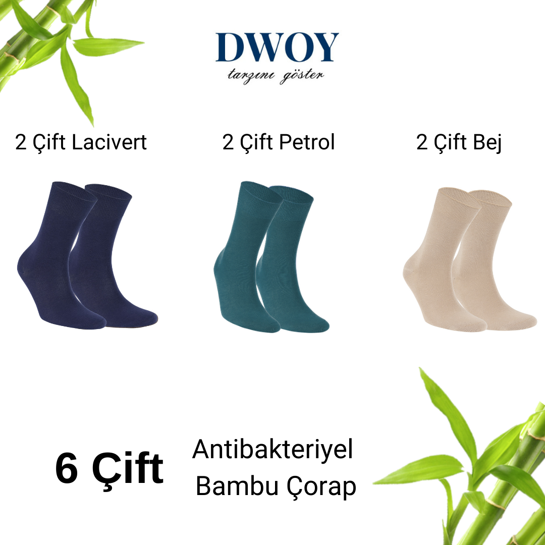 6 Çift Bambu Erkek Çorap