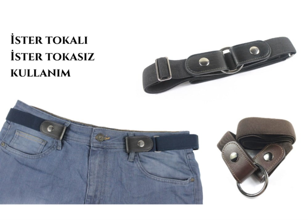 Lacivert Tokasız Kemer 