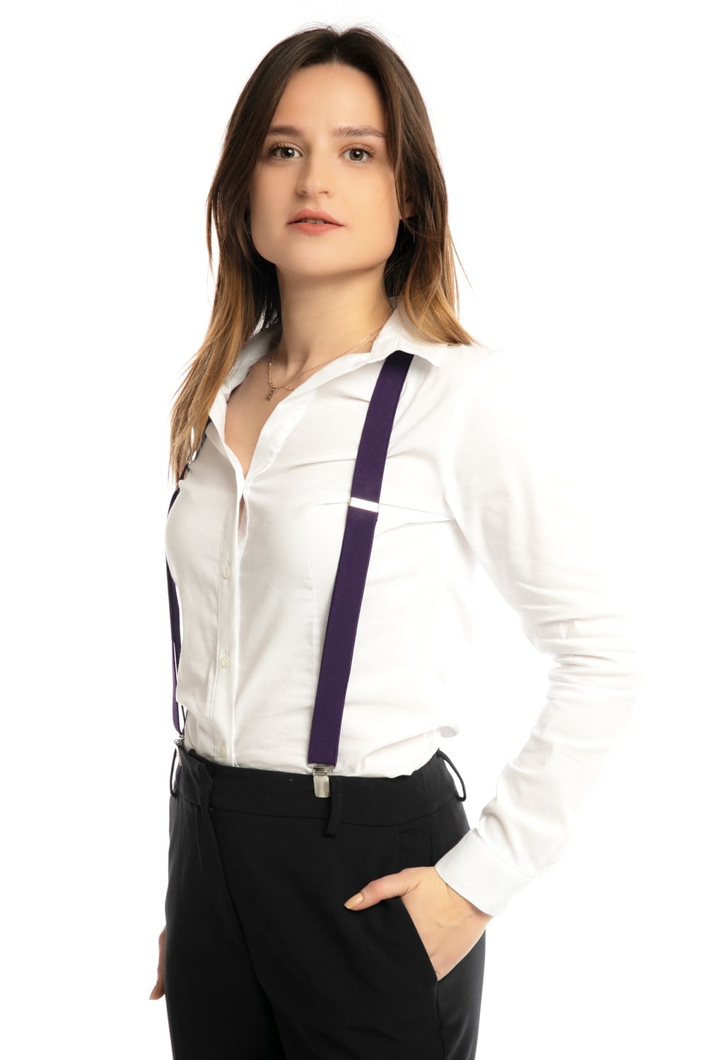 Mor İnce Pantolon Askısı (25PAMOR392)
