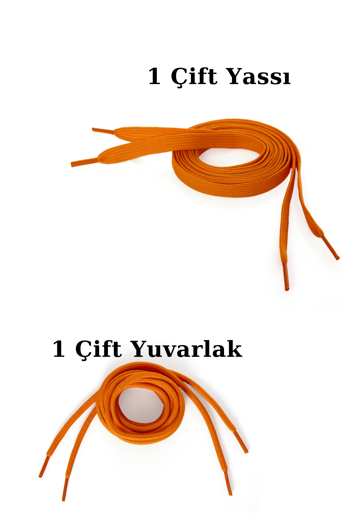 Turuncu Ayakkabı Bağcığı - 2 Çift