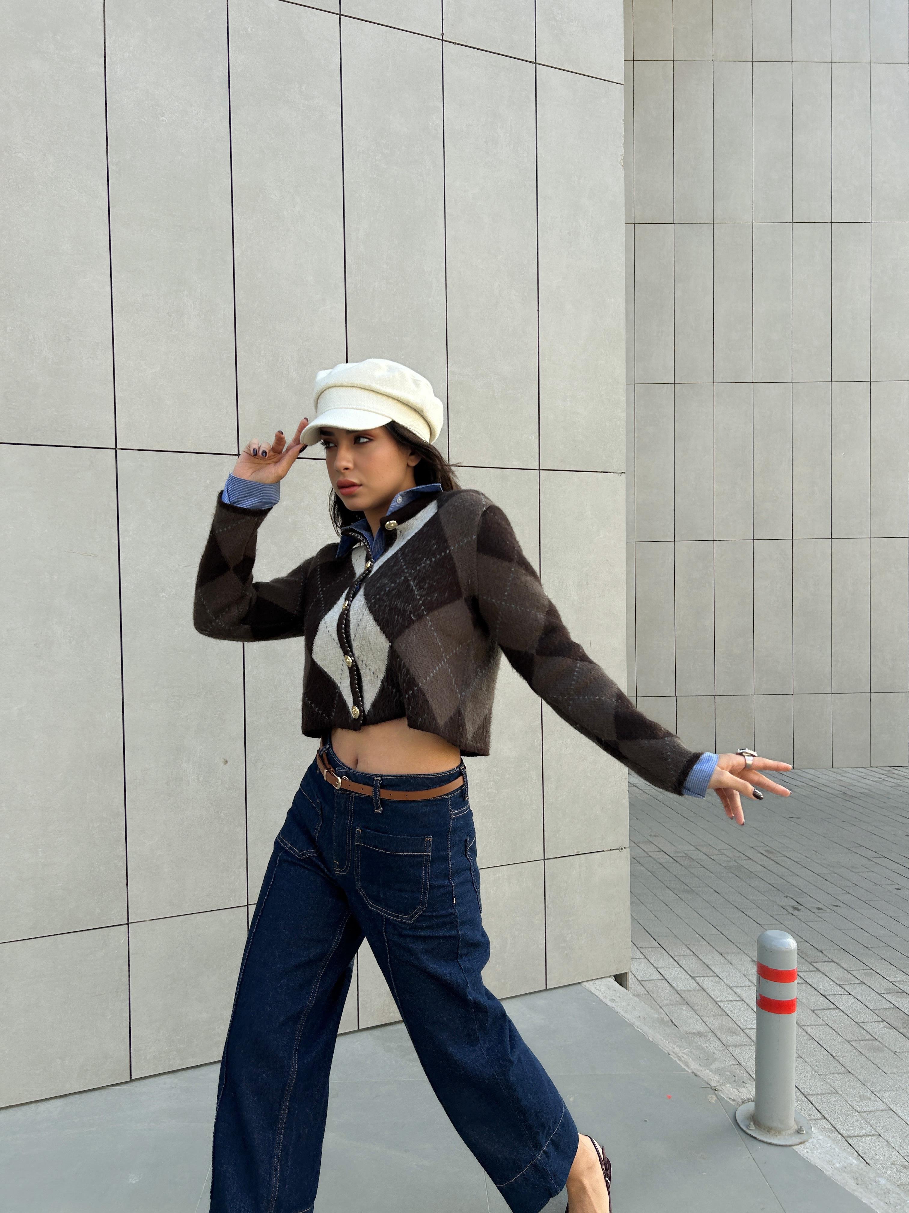  Kadın Bordo Düğmeli Şardonlu Hırka 5570