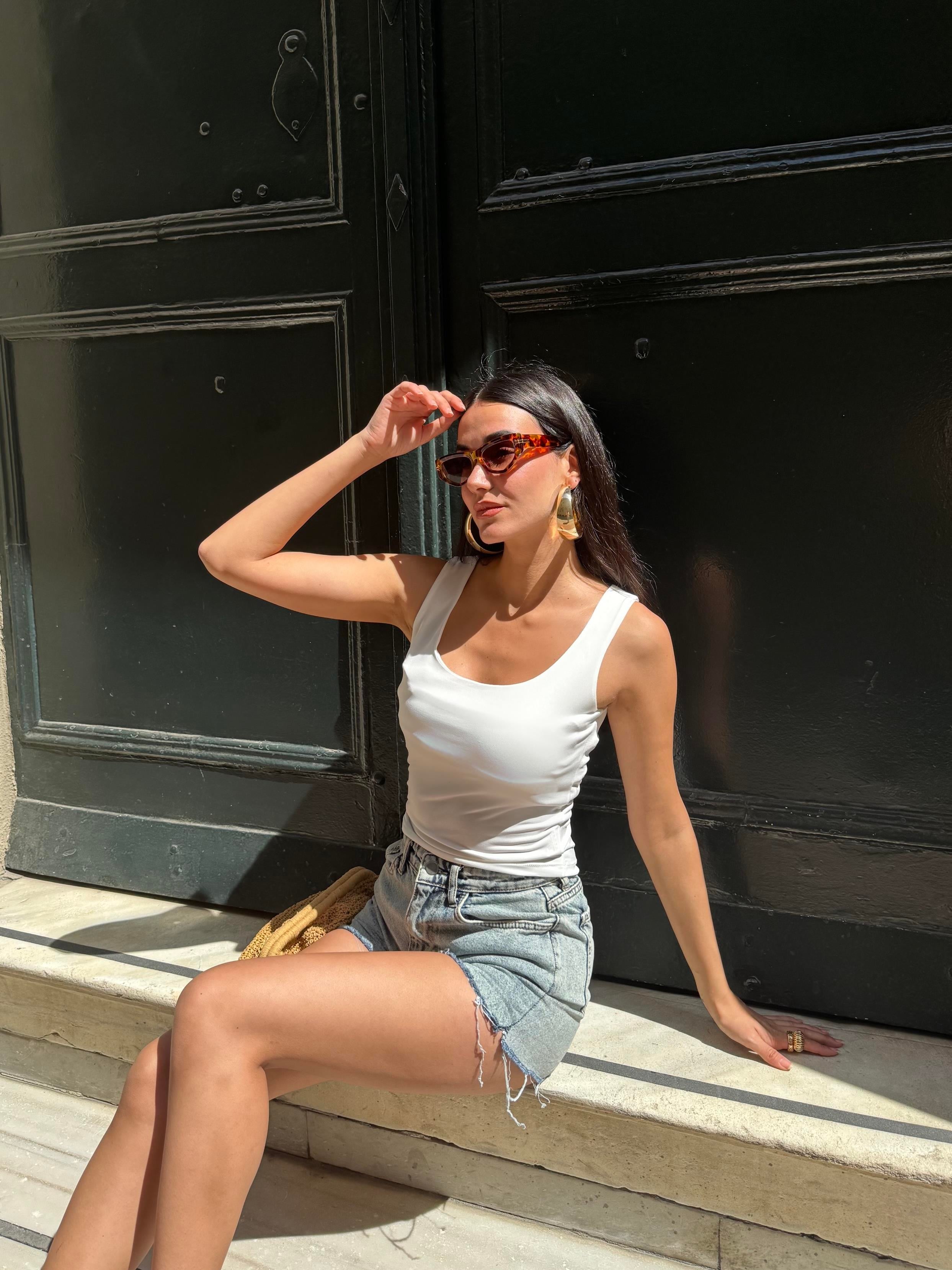 Beyaz Kalın Askılı Kadın Bluz 27273