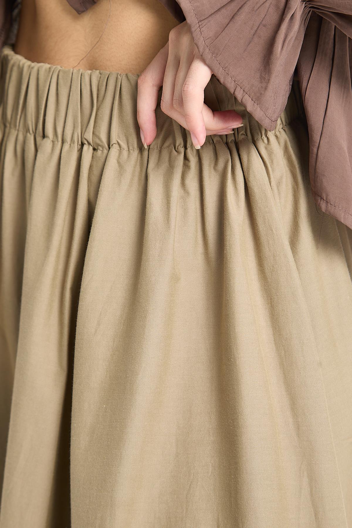 Camelia Poplin Etek Haki