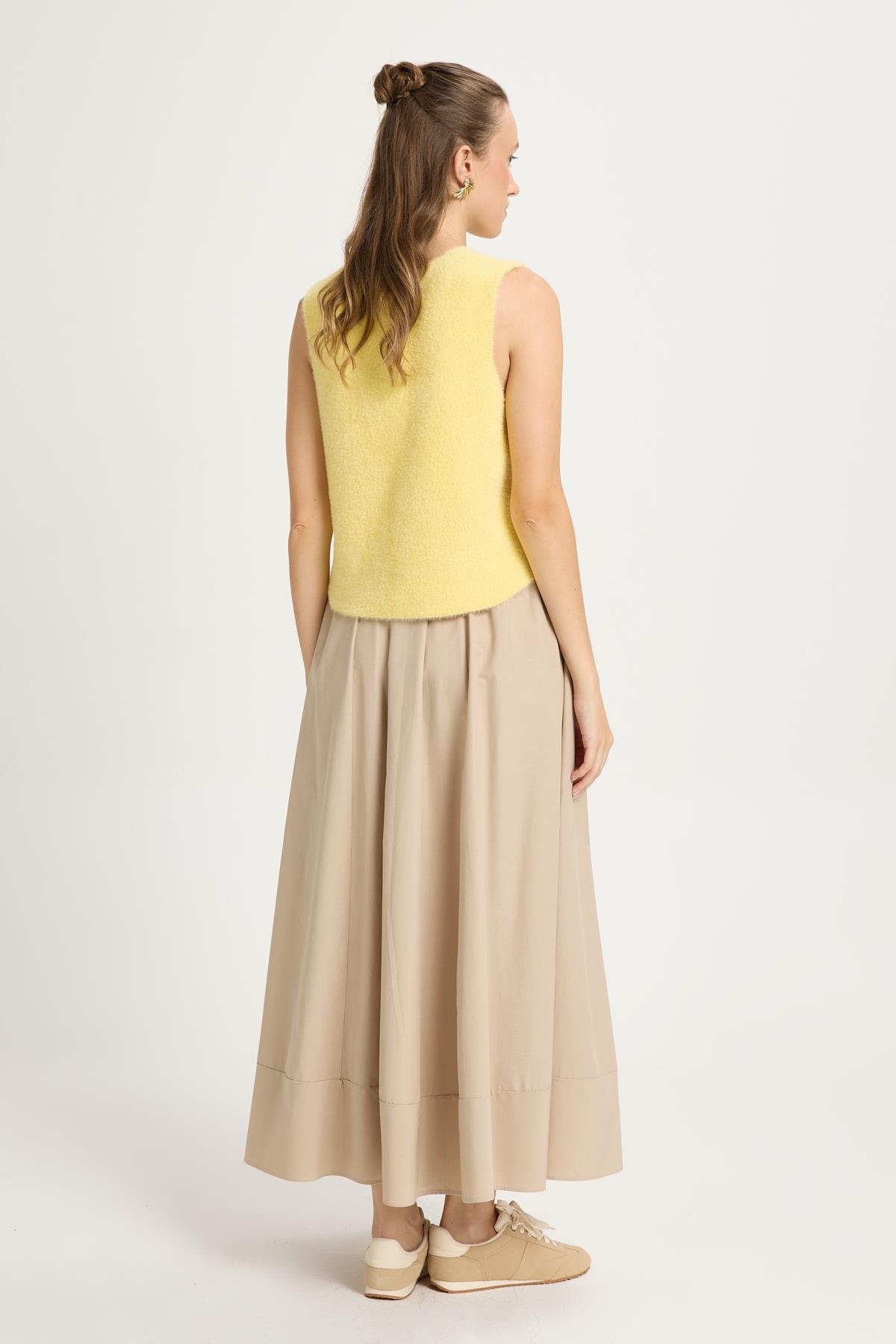 Camelia Poplin Etek Taş