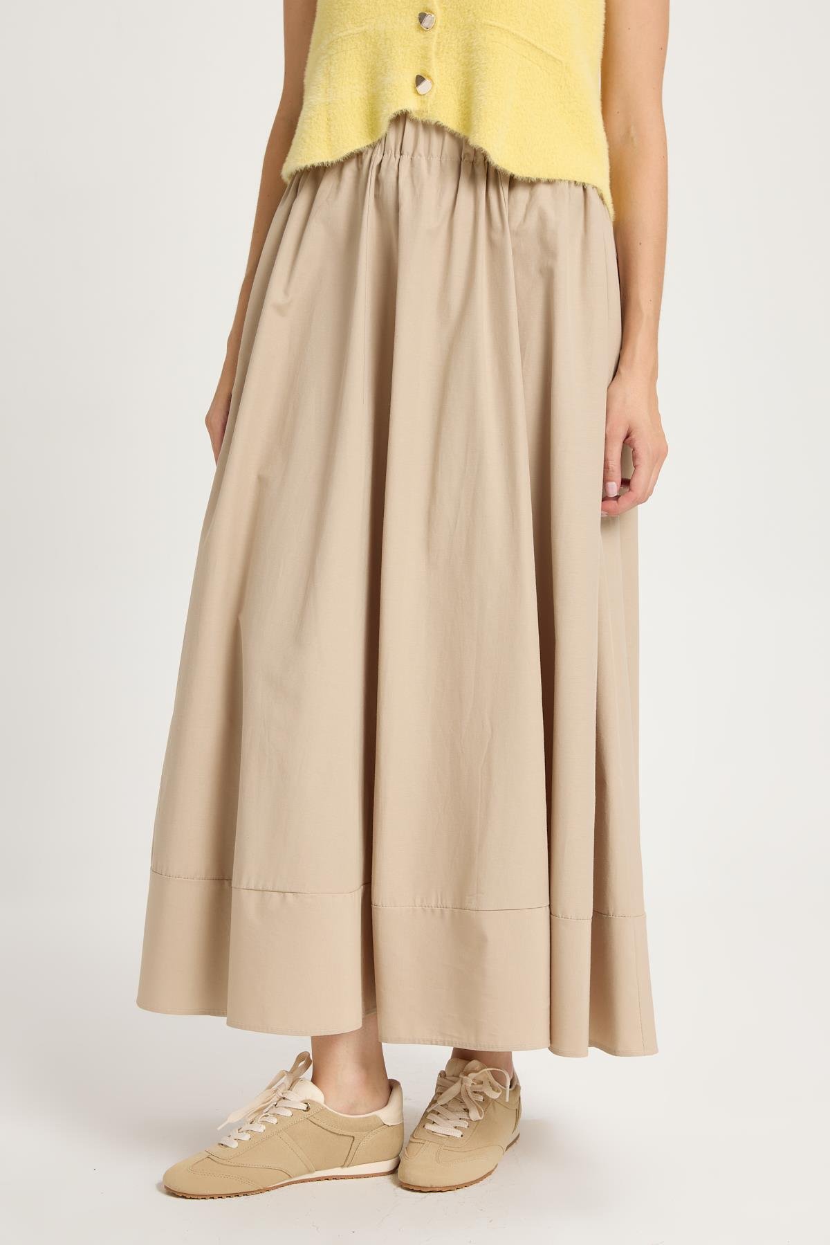 Camelia Poplin Etek Taş