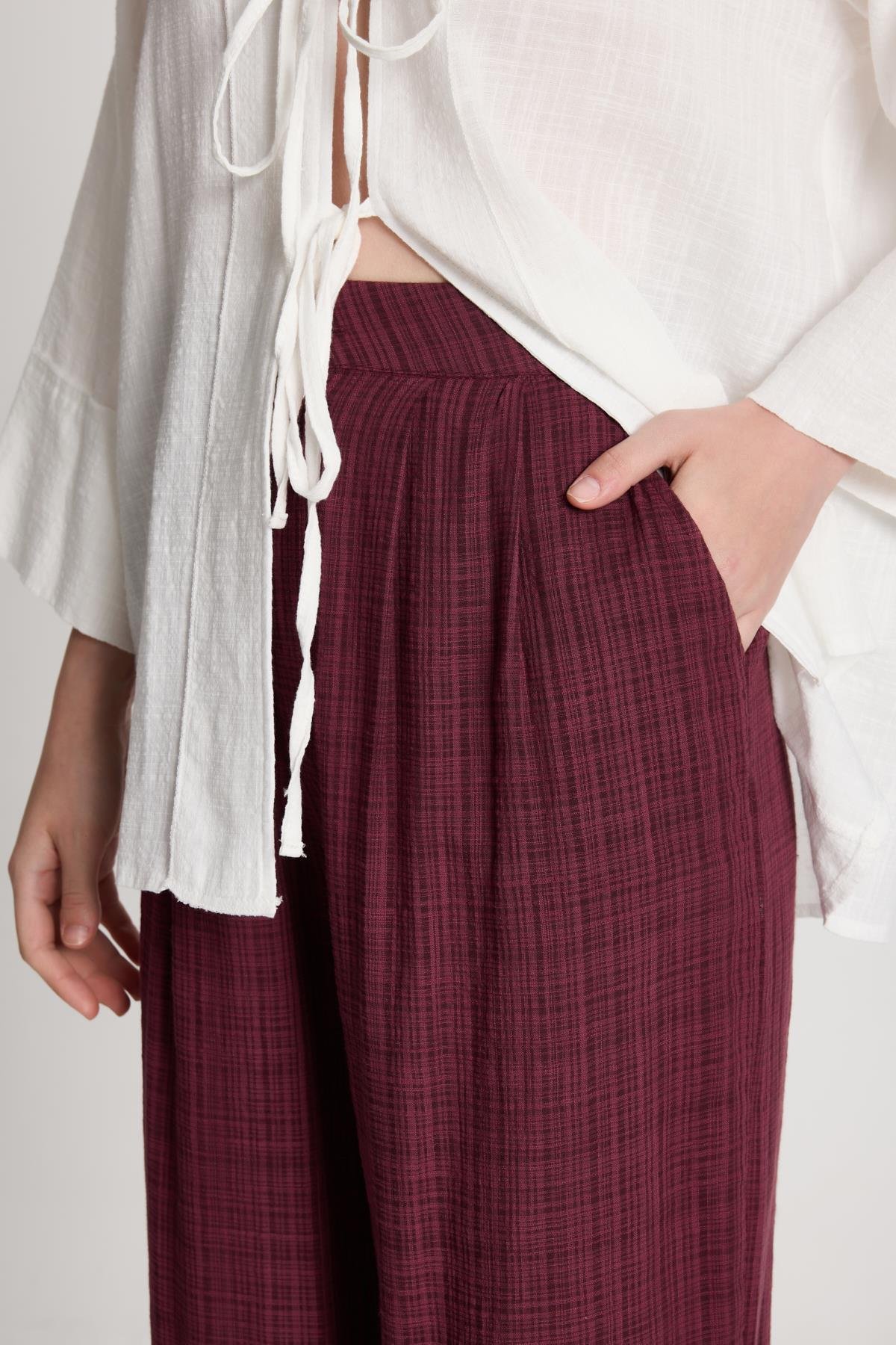 Claire Palazzo Pantolon Bordo