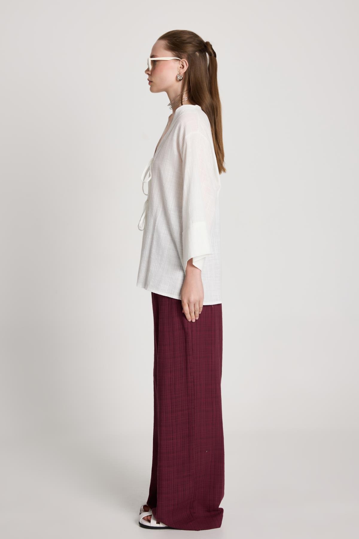 Claire Palazzo Pantolon Bordo