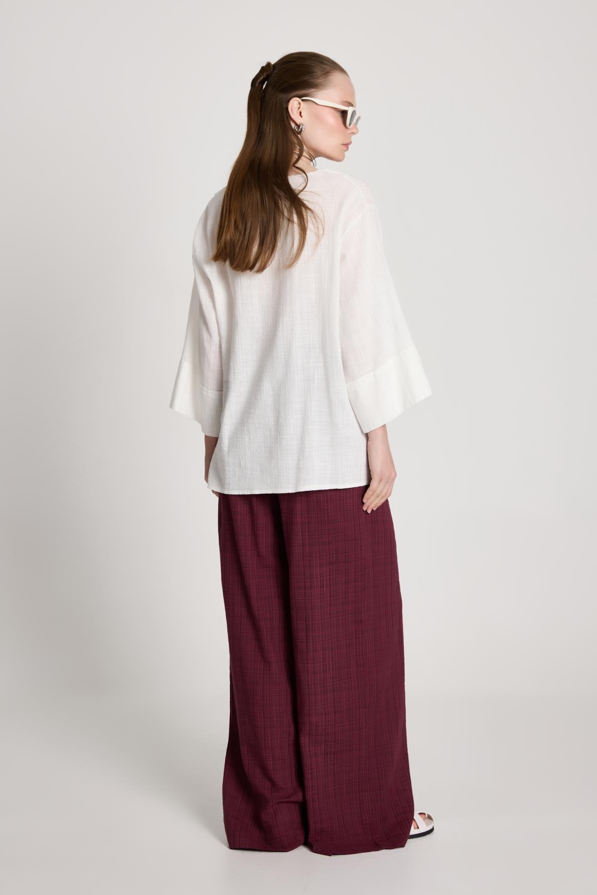 Claire Palazzo Pantolon Bordo