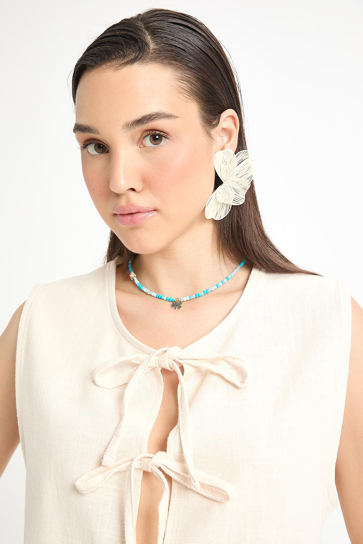 Ekru Bağcıklı Kısa %100 Pamuk Yelek 29204