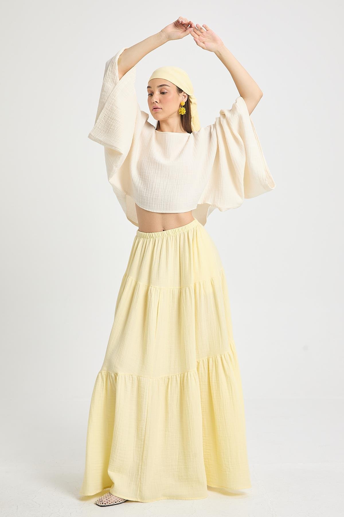 Elodie Müslin Etek Sarı