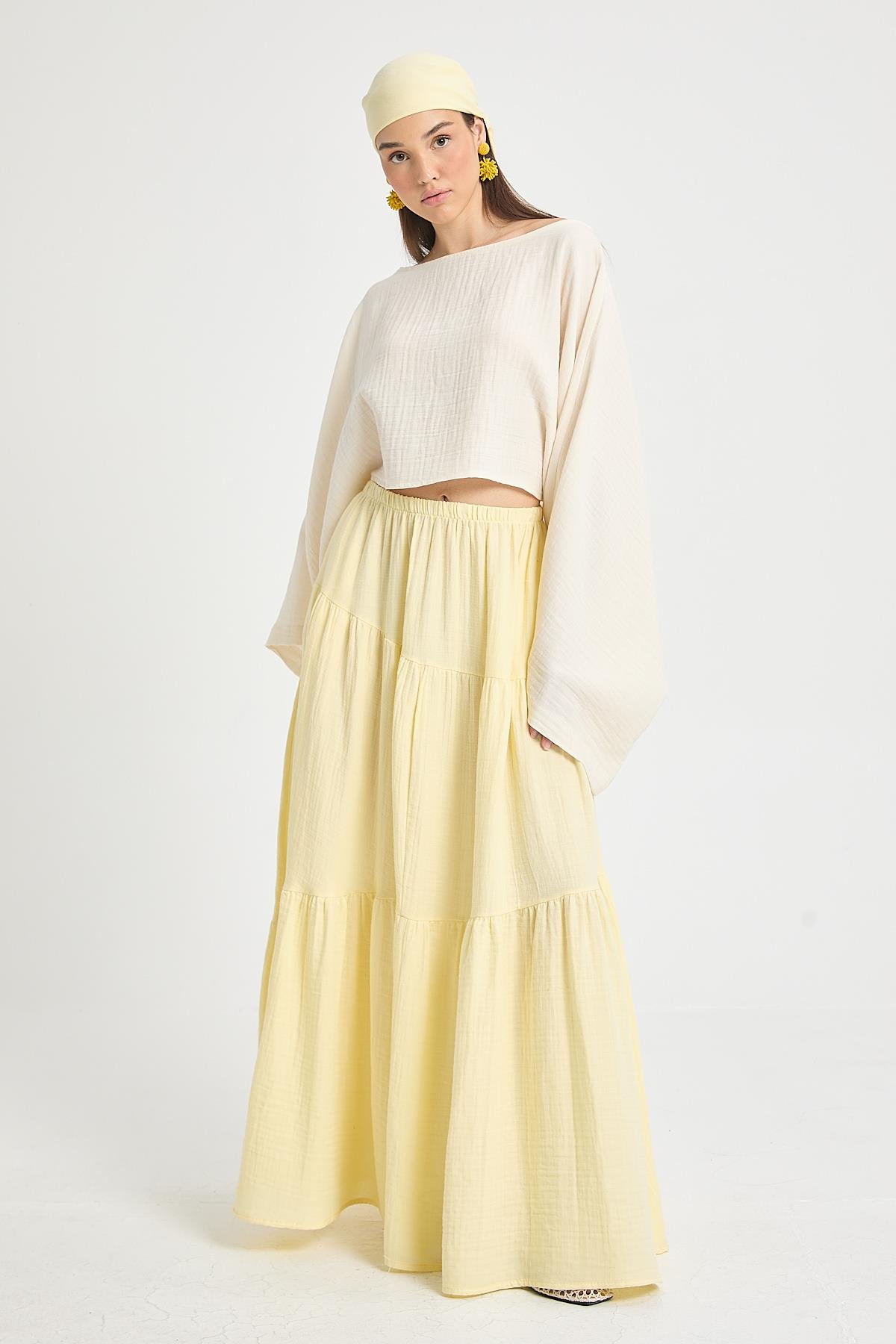 Elodie Müslin Etek Sarı