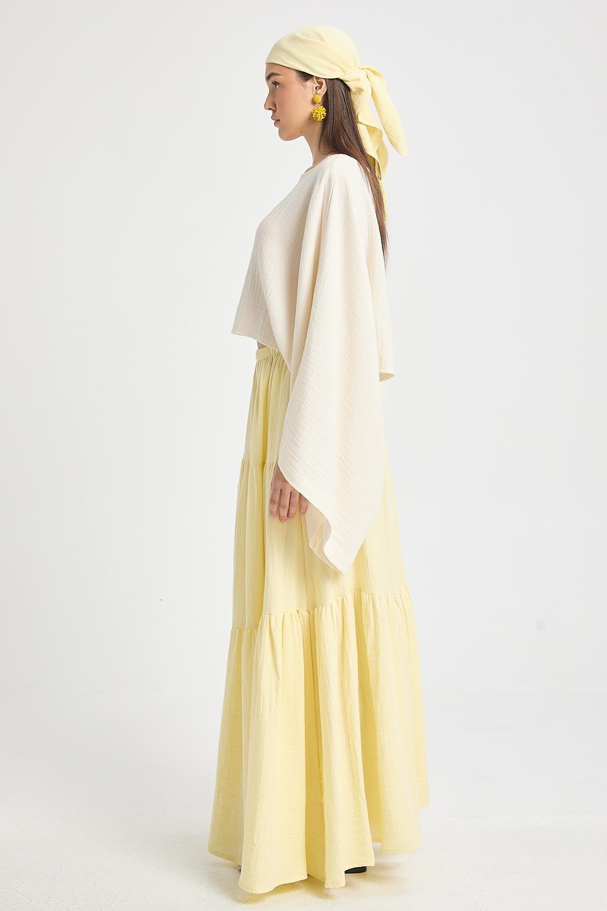 Elodie Müslin Etek Sarı