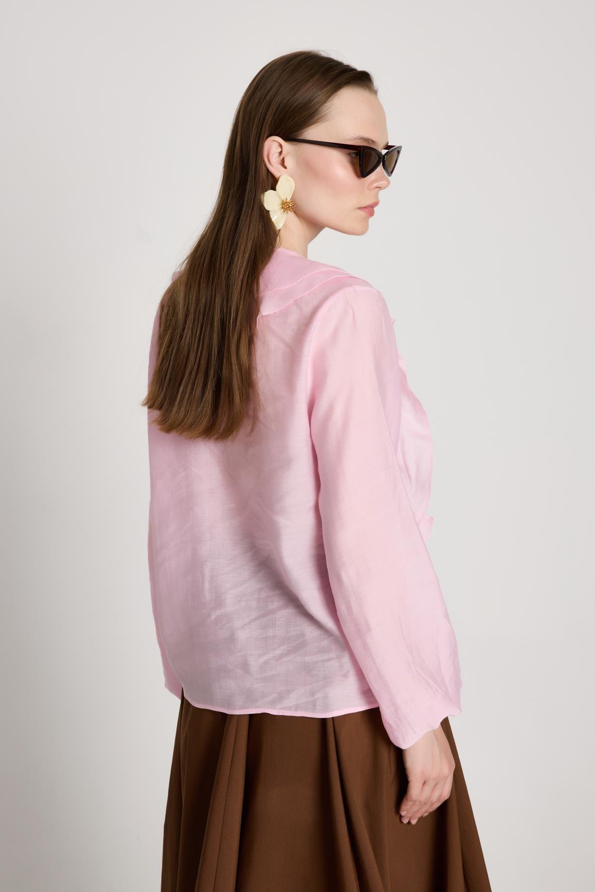 Esmee Fırfırlı Bluz Pembe