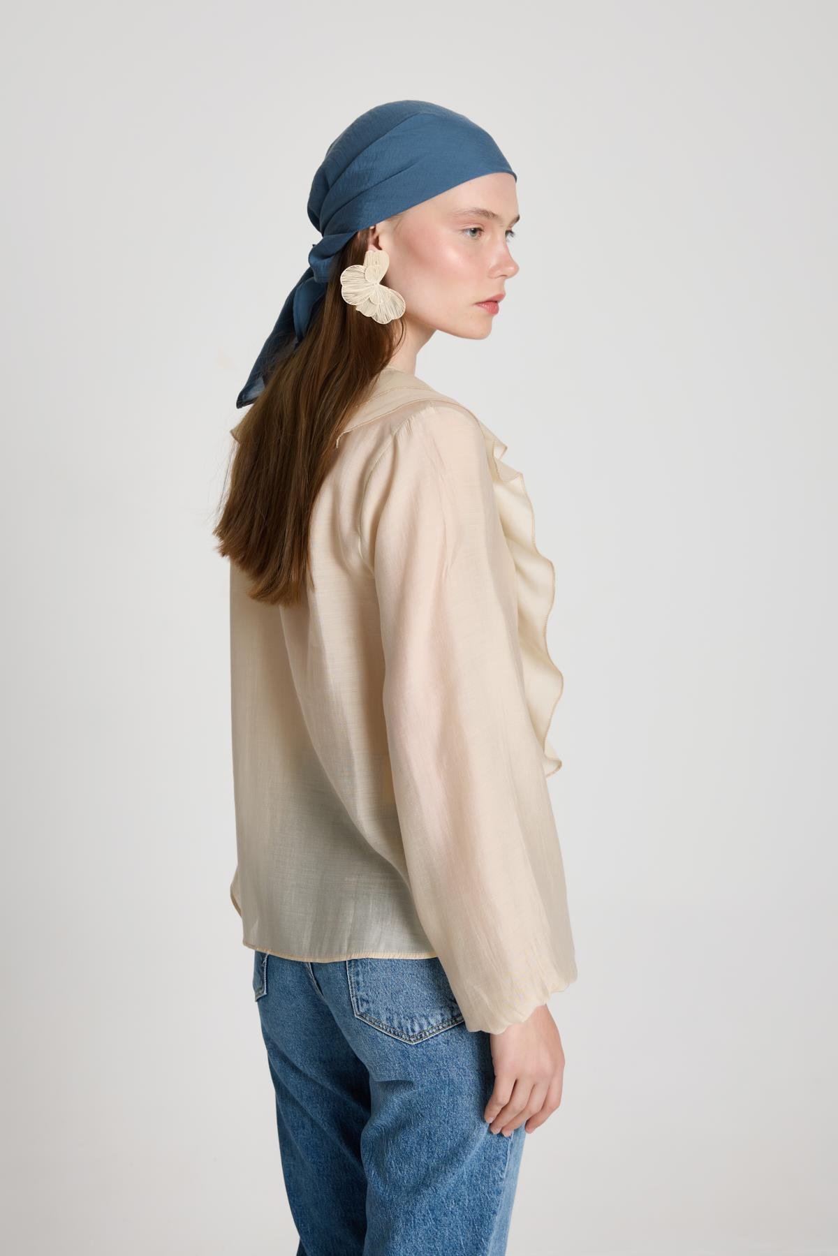 Esmee Fırfırlı Bluz Taş