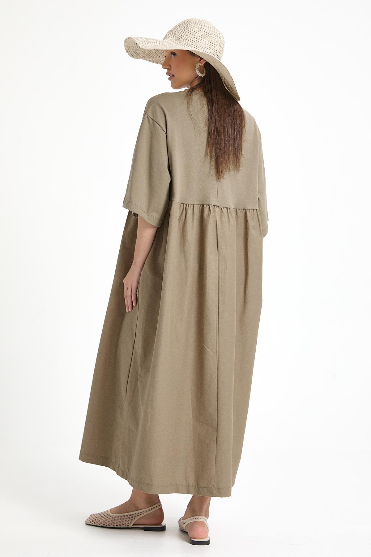 Fayette Oversize Elbise Haki
