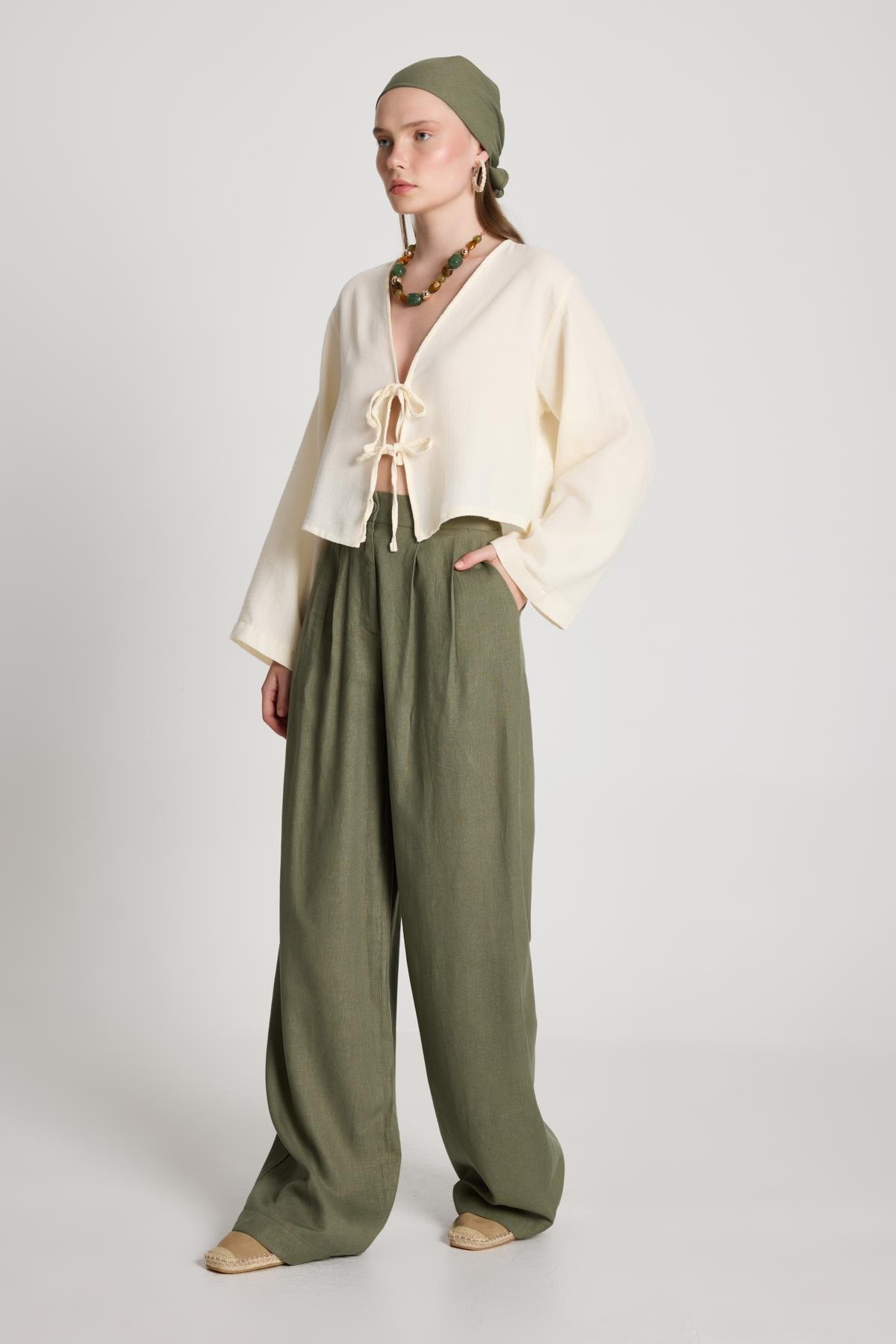 Gabrial Keten Pantolon Haki