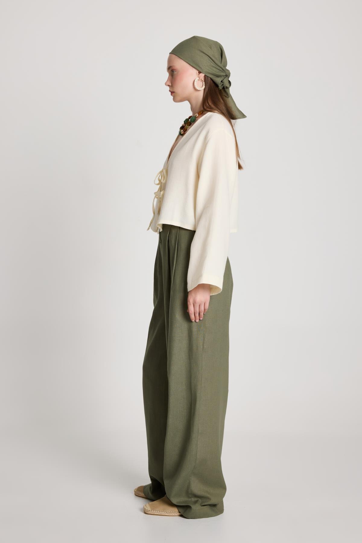 Gabrial Keten Pantolon Haki