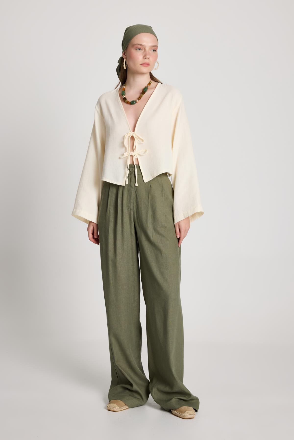 Gabrial Keten Pantolon Haki