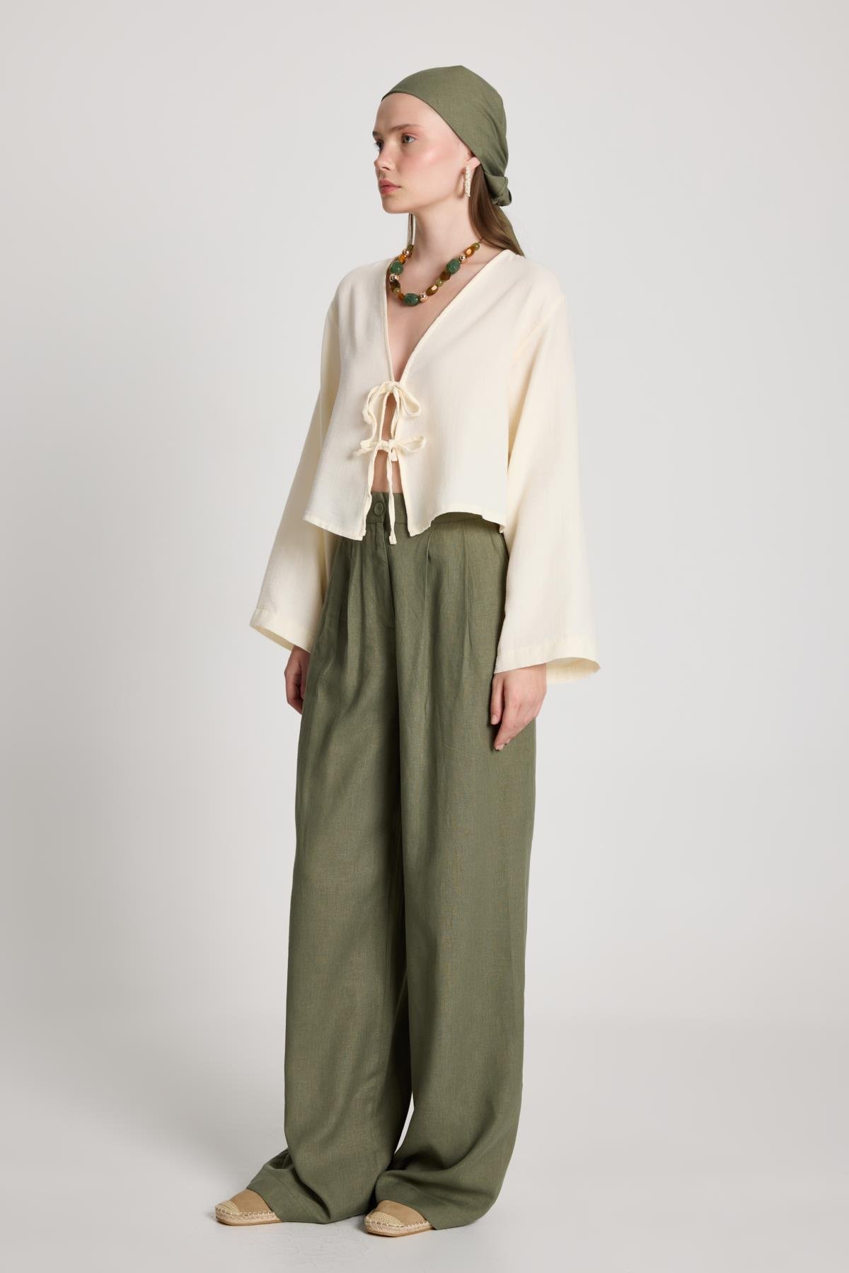 Gabrial Keten Pantolon Haki