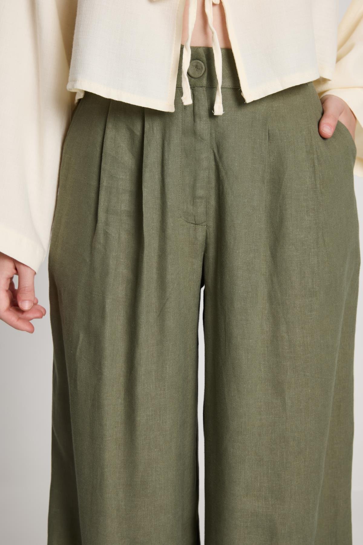 Gabrial Keten Pantolon Haki