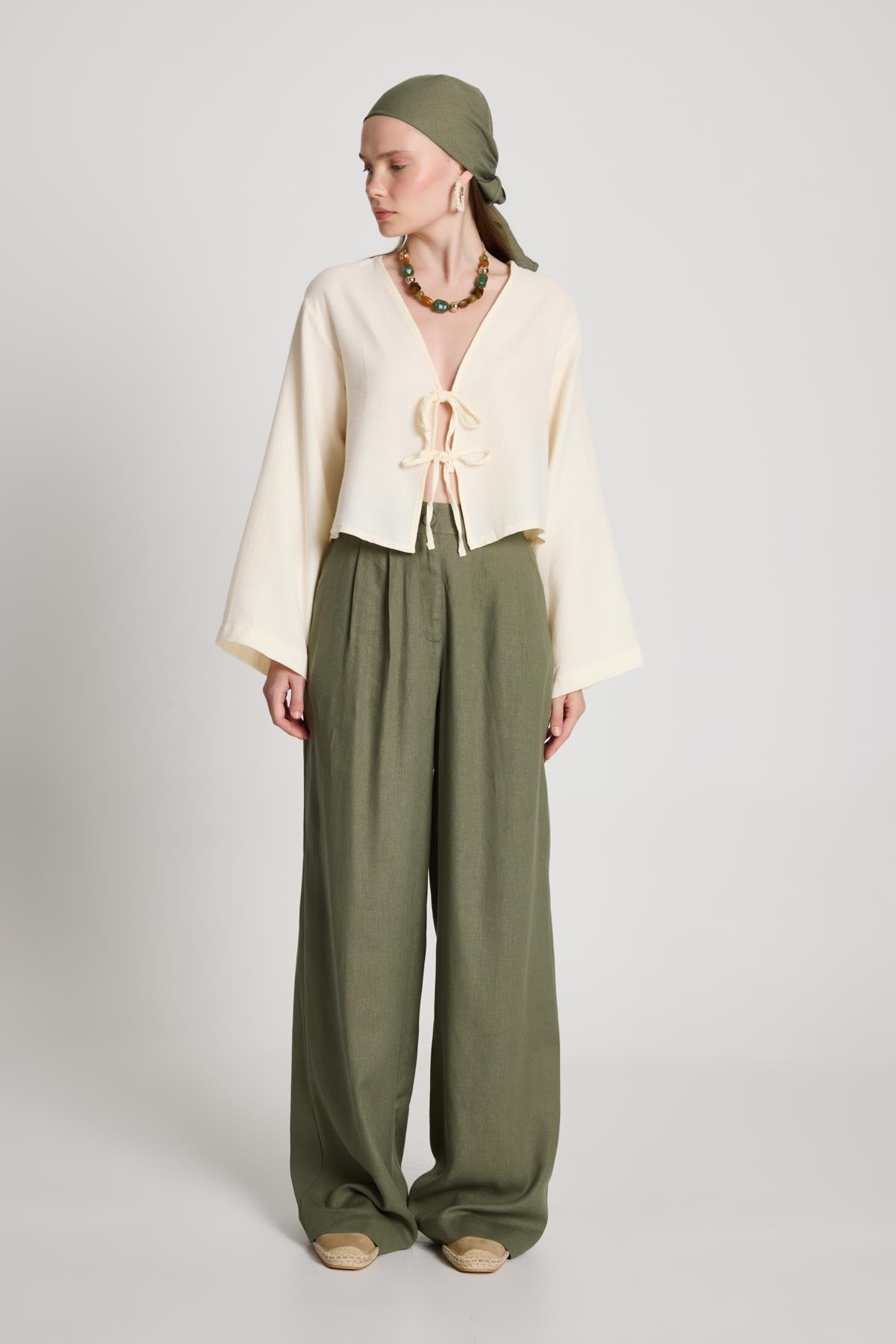 Gabrial Keten Pantolon Haki