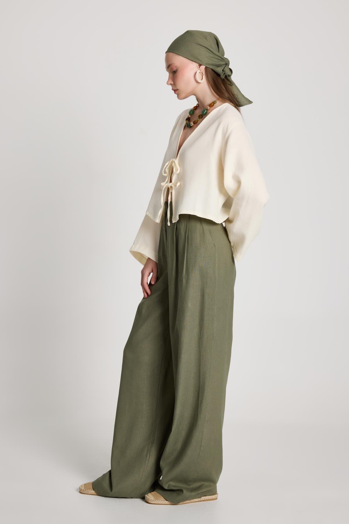 Gabrial Keten Pantolon Haki