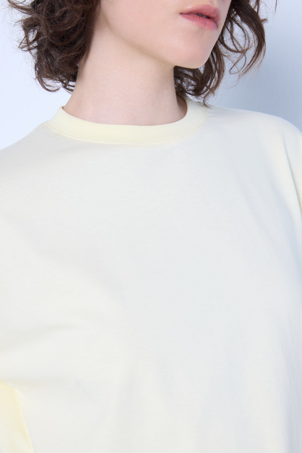 Geniş Kol Oversize Basic T-shirt Sarı