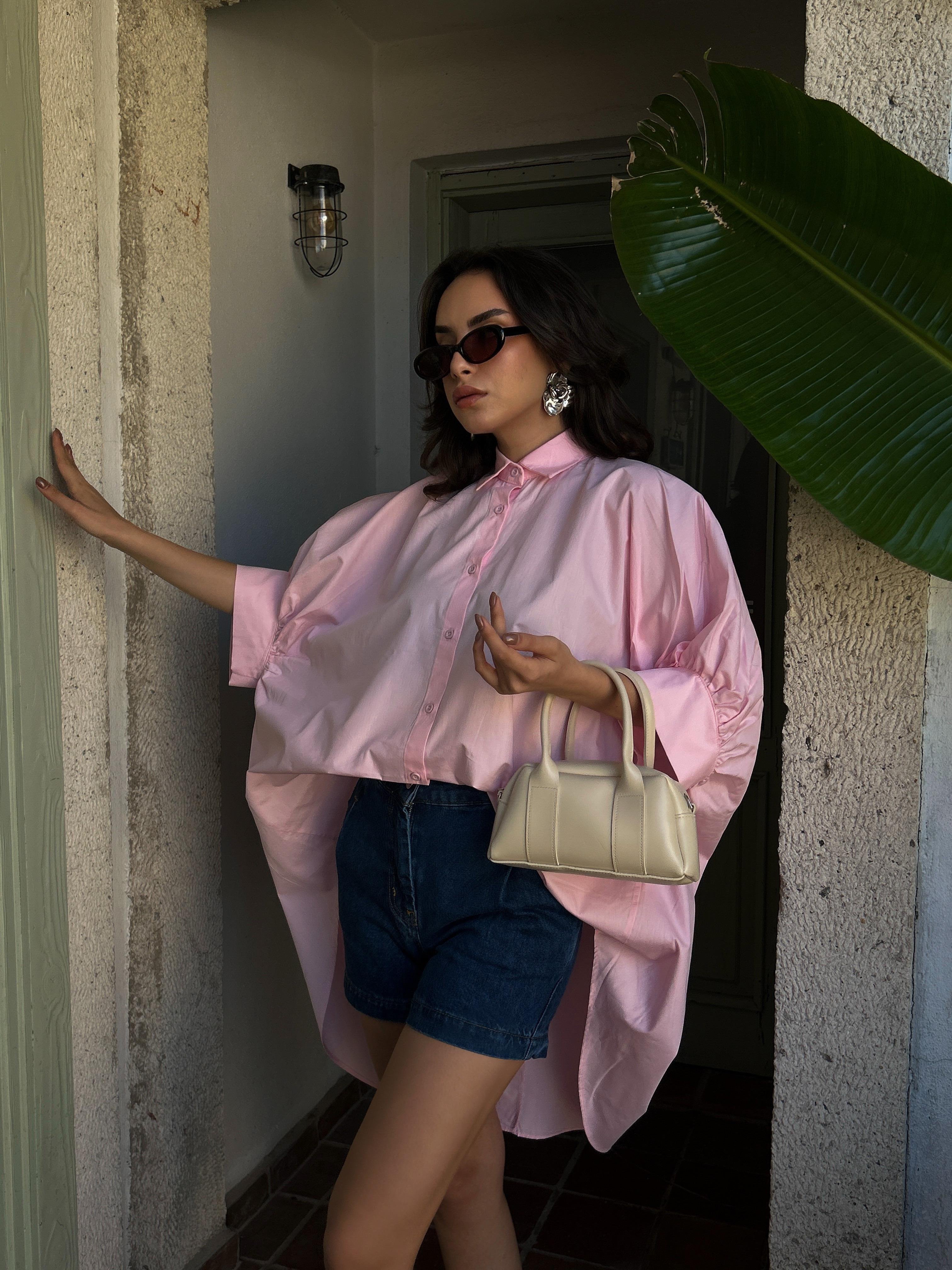 Harriet Premium Oversize Poplin Gömlek Pembe