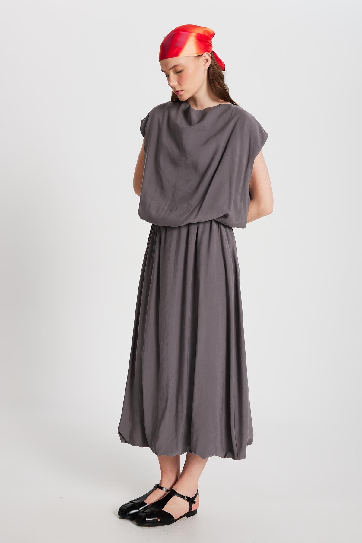 Kadın Antrasit Modal Kumaş Balon Etek 29141