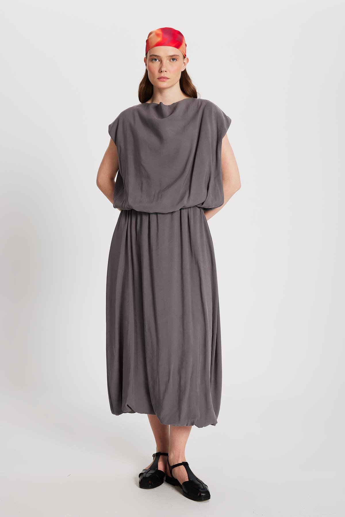 Kadın Antrasit Modal Kumaş Balon Etek 29141