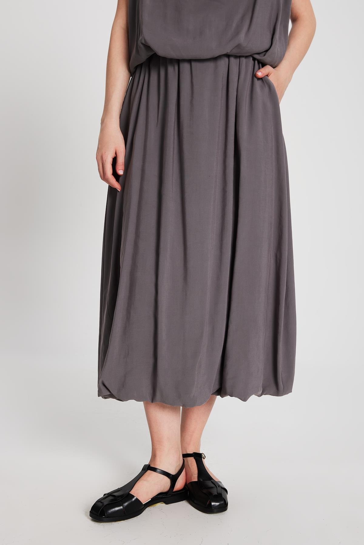 Kadın Antrasit Modal Kumaş Balon Etek 29141