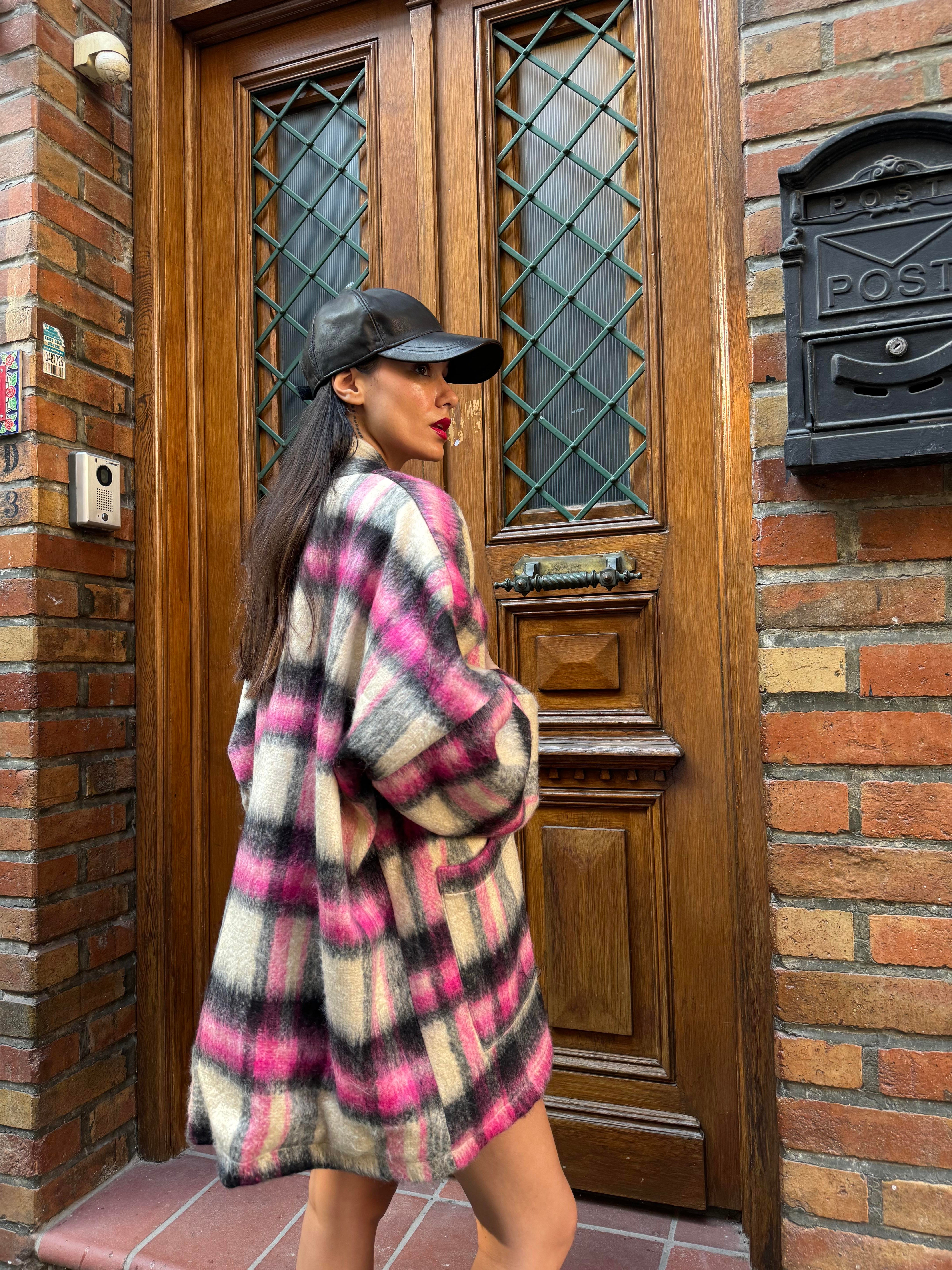 Kadın Astarlı Şardonlu Oversize Kaşe Hırka 26194