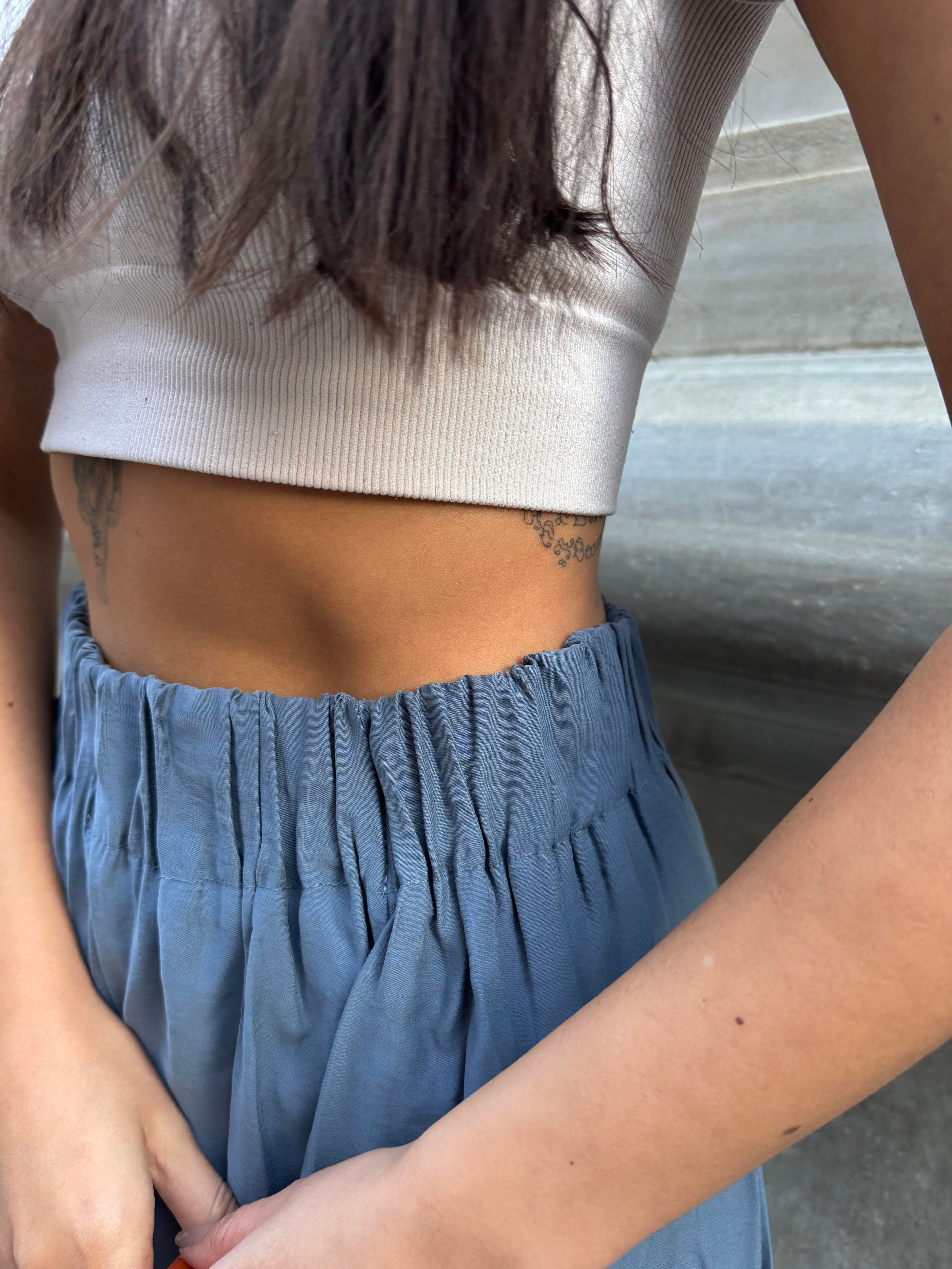 Kadın İndigo %100 Modal Uzun Etek 29078