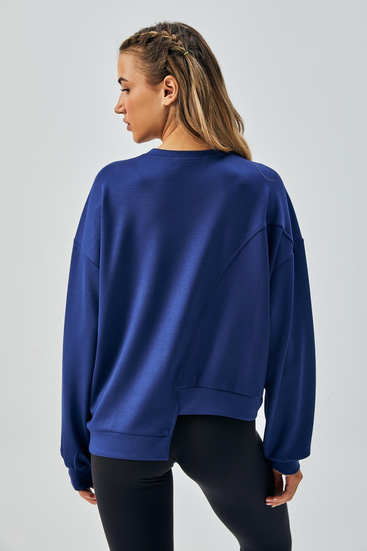 Kadın İndigo OYS Modal Kumaş Tokalı Tasarım Sweatshirt 28034