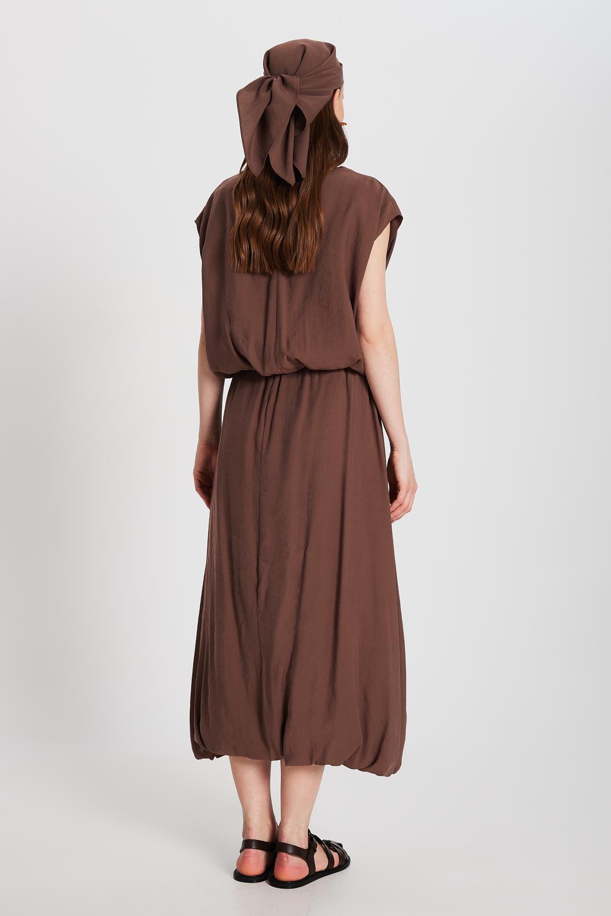 Kadın Kahve Modal Kumaş Balon Etek 29141