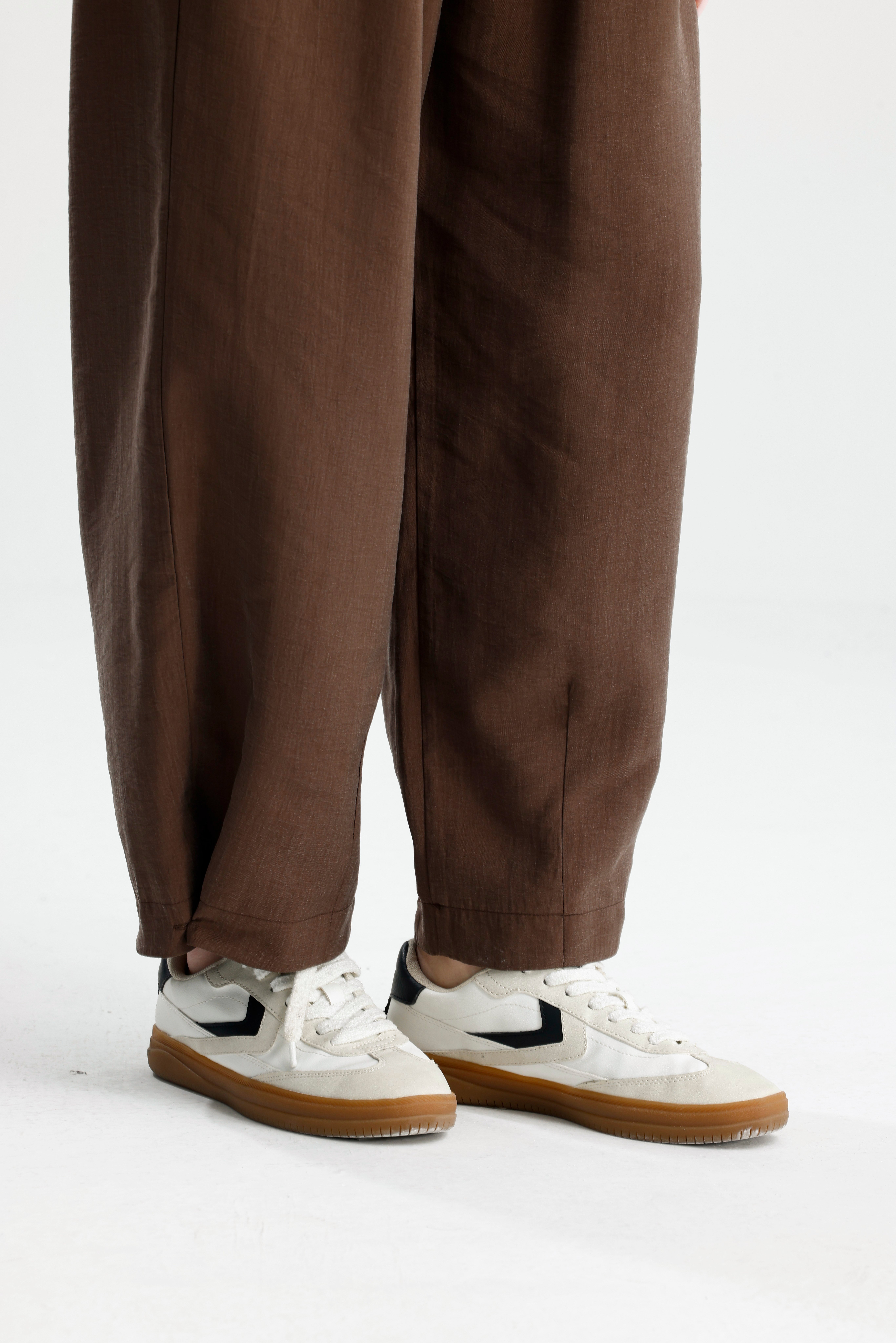 Kadın Kahve  Premium Kumaş Oversize Pantolon 31085