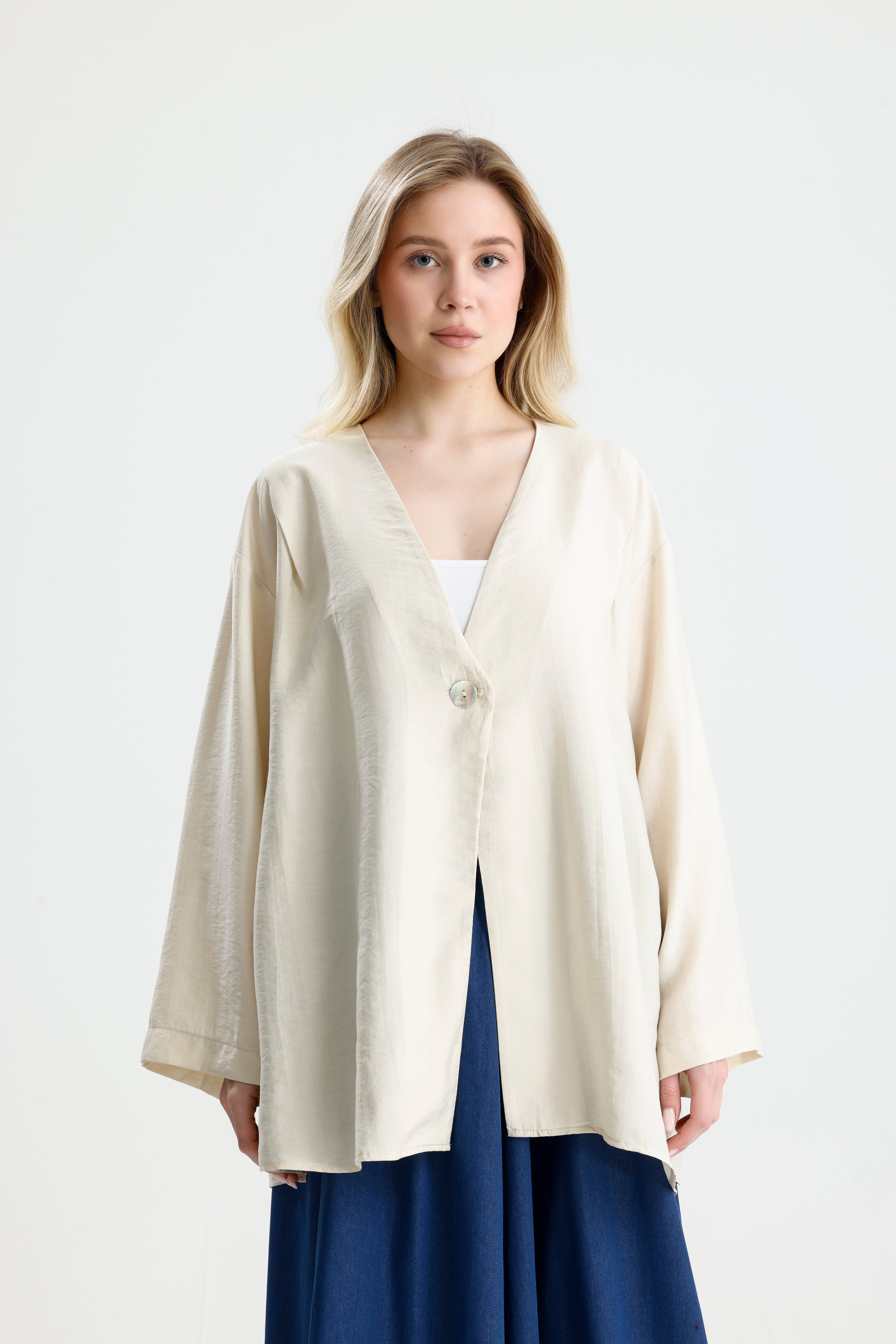 Kadın Taş Premium Kumaş Oversize kimono 31099