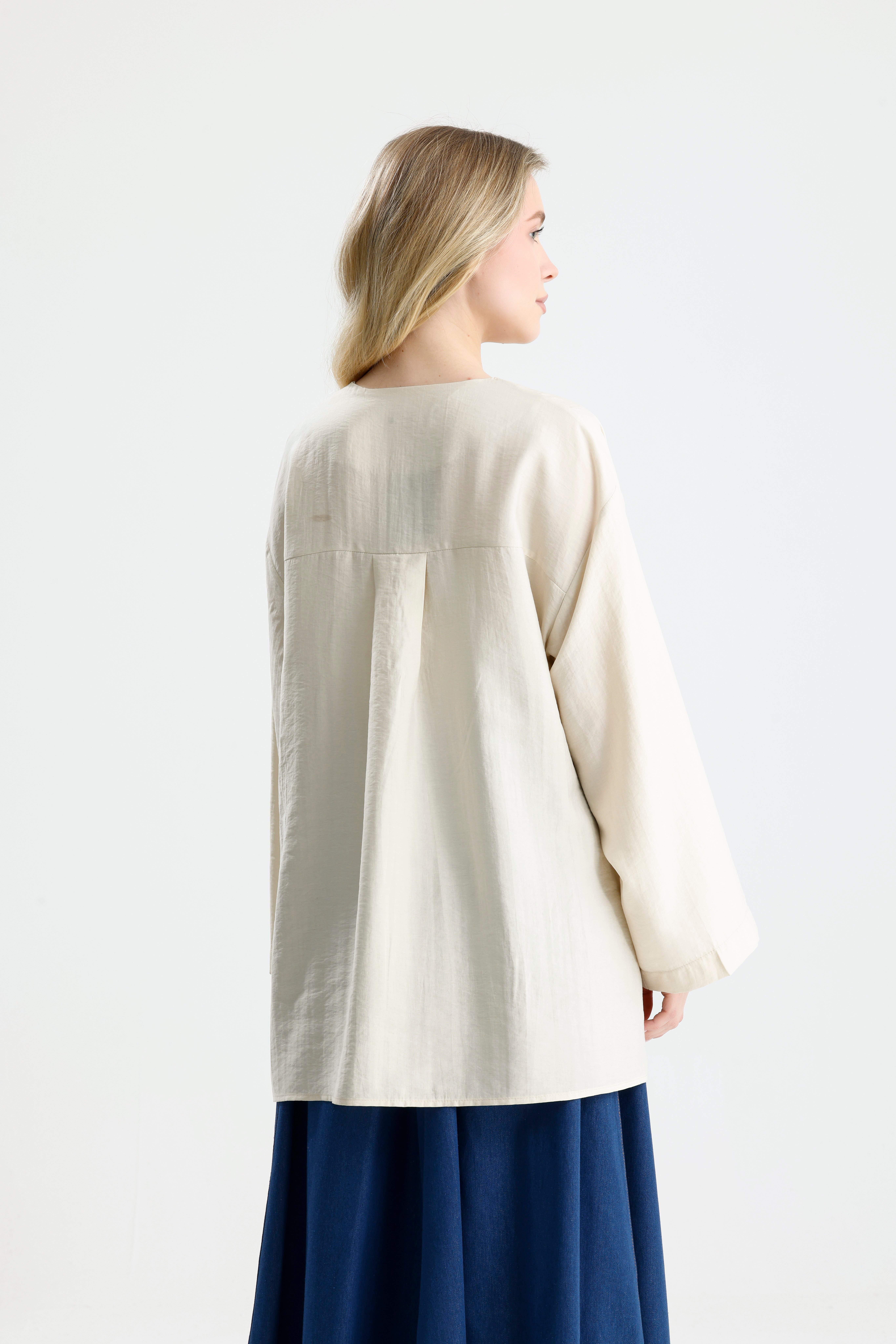 Kadın Taş Premium Kumaş Oversize kimono 31099