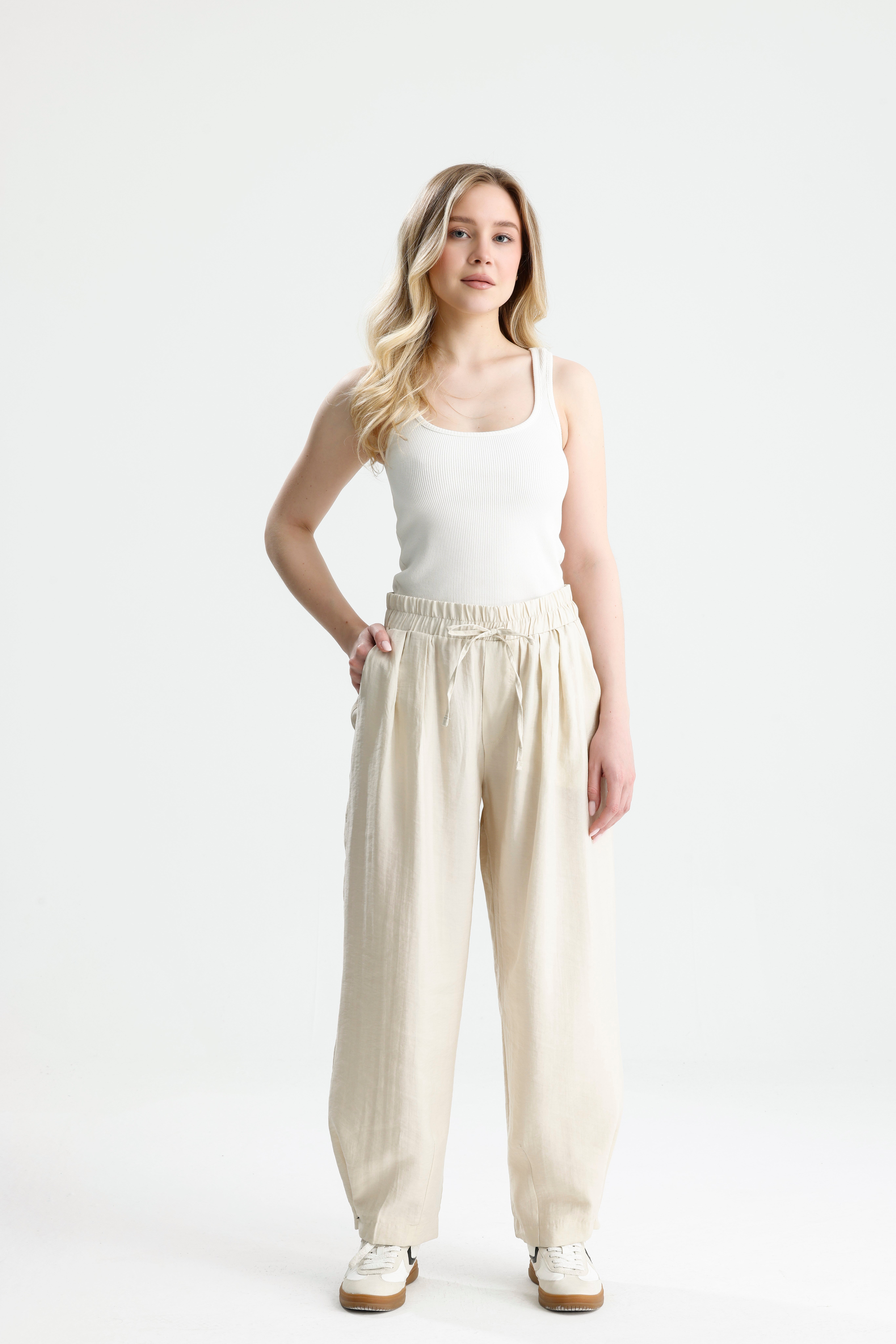 Kadın Taş  Premium Kumaş Oversize Pantolon 31085