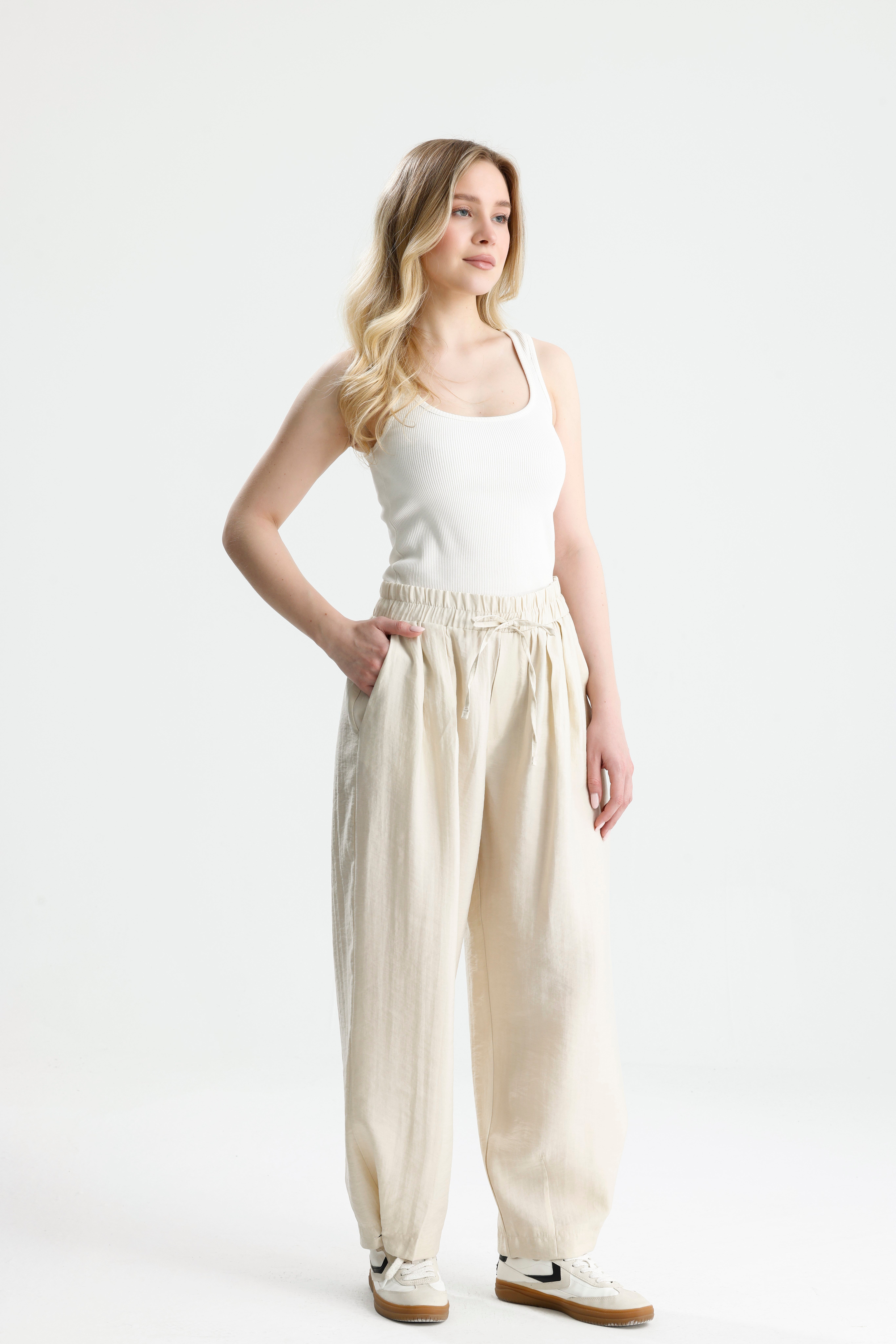 Kadın Taş  Premium Kumaş Oversize Pantolon 31085