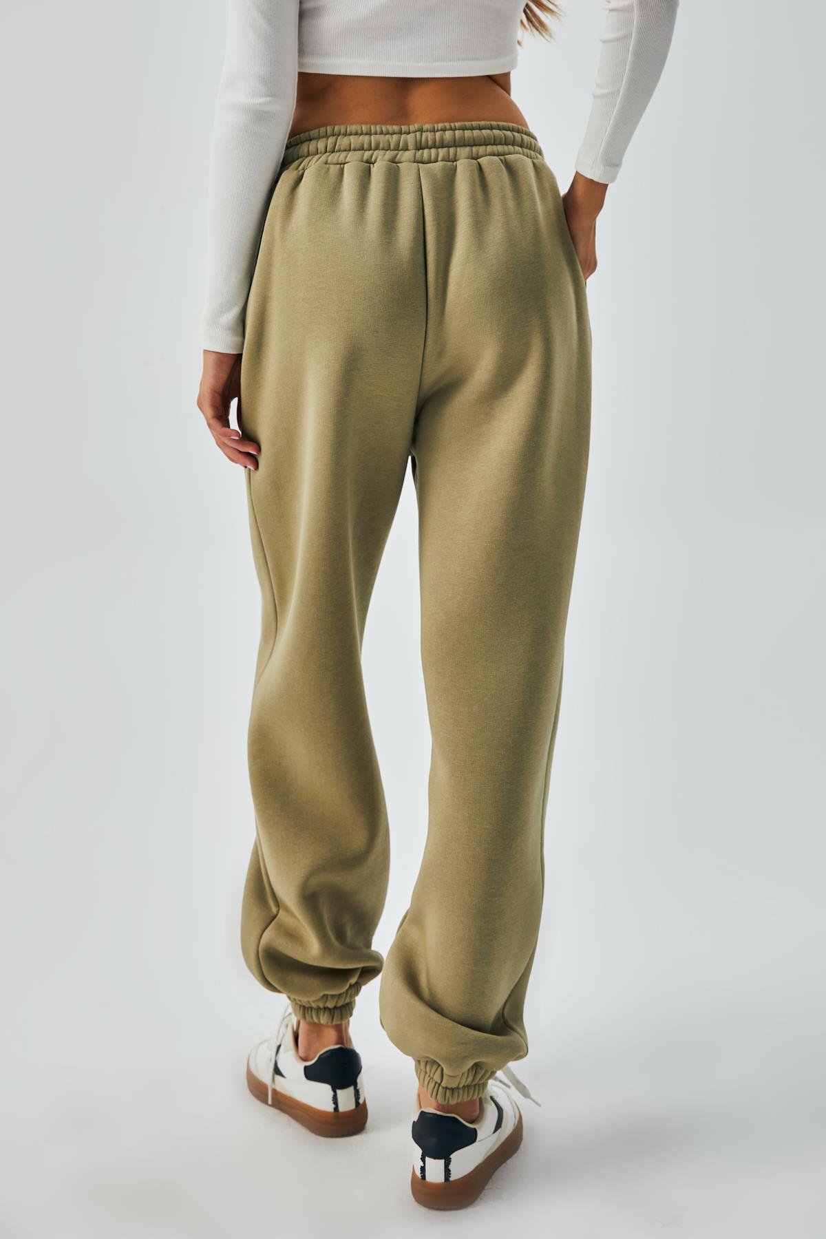 Küf Yeşili Lastikli Şardonlu Basic Eşofman Altı 26262