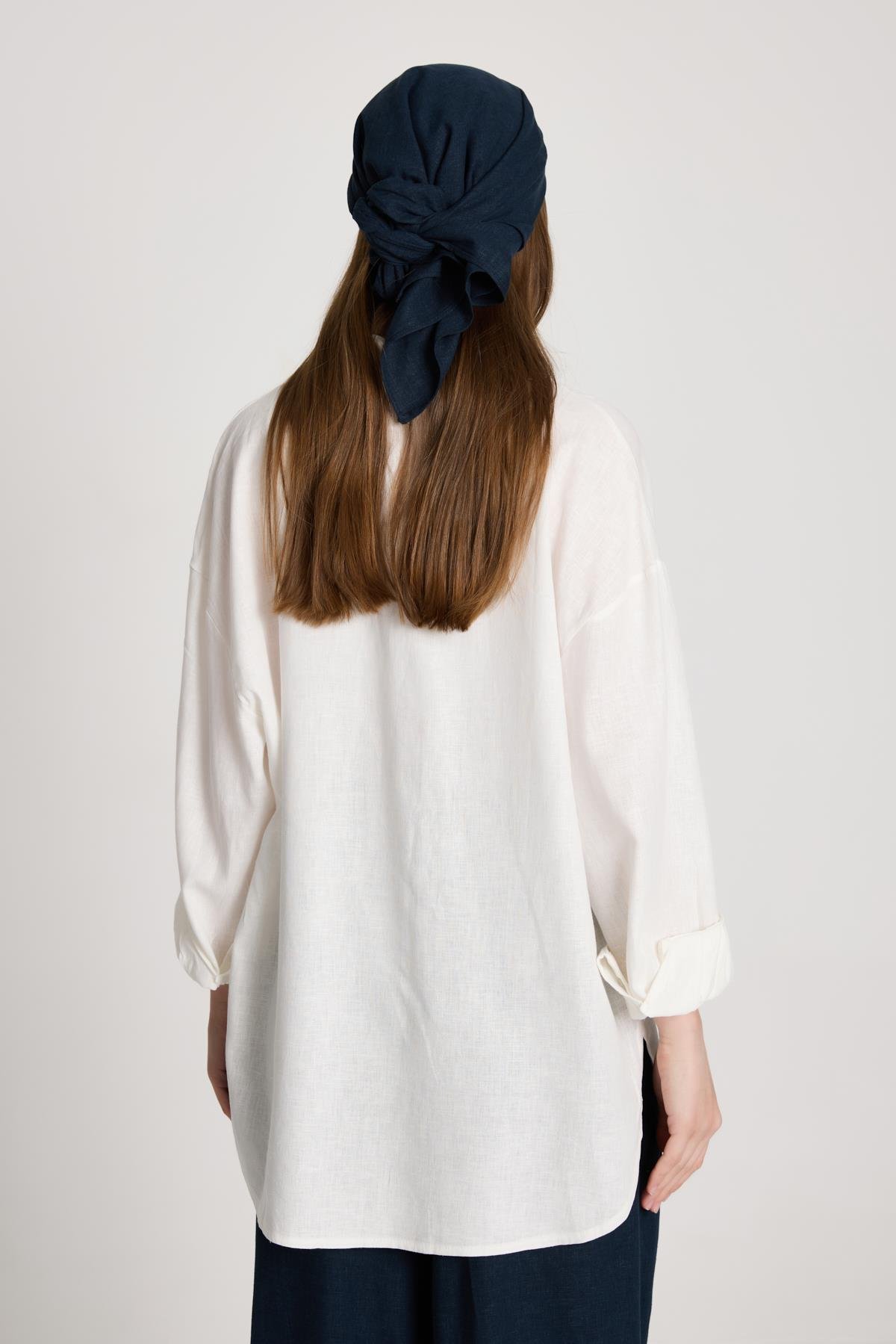 Milos Keten Oversize Gömlek Beyaz